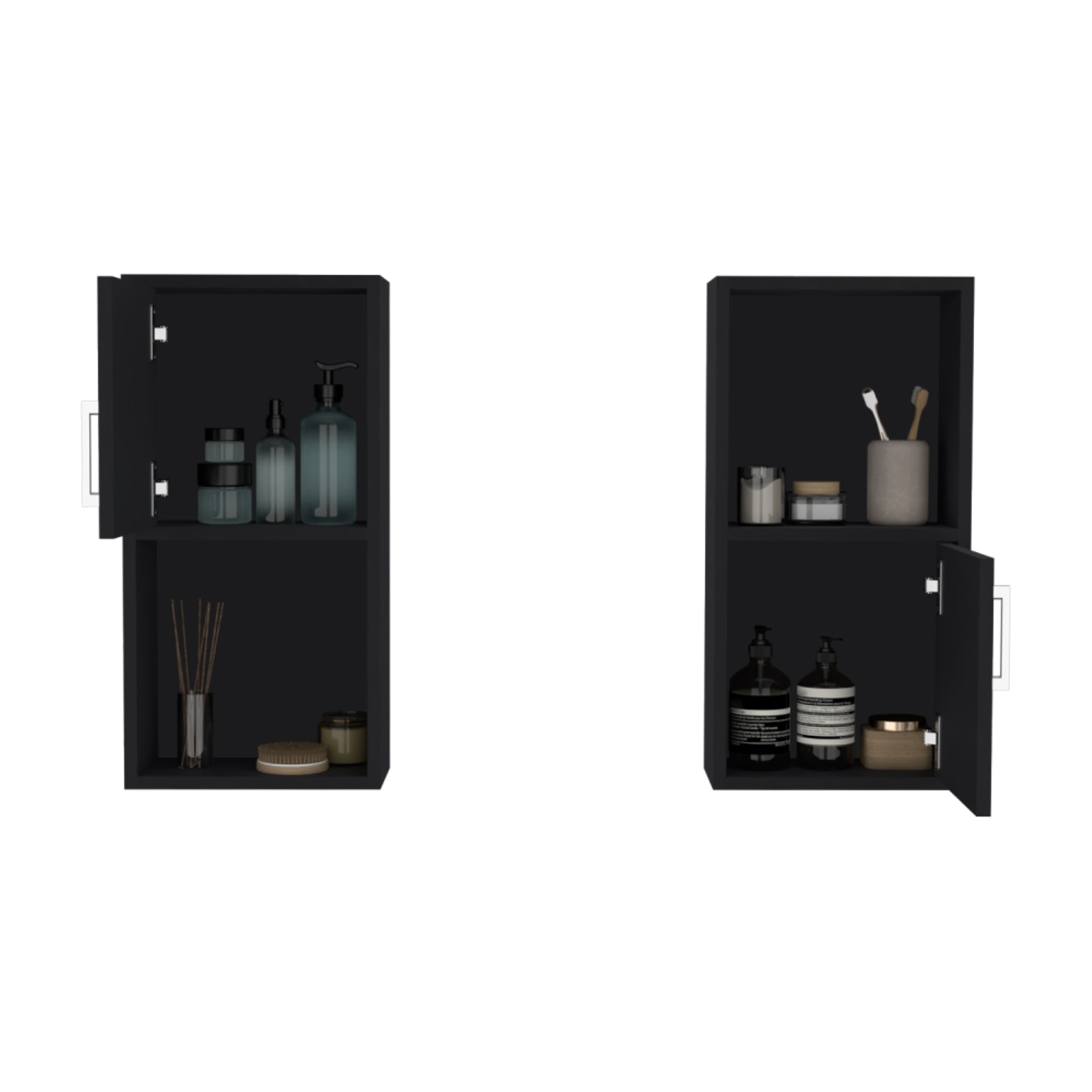 SET X2 MUEBLES AUXILIARES DE BAÑO 60,1X30X16 CM WENGUE - 2