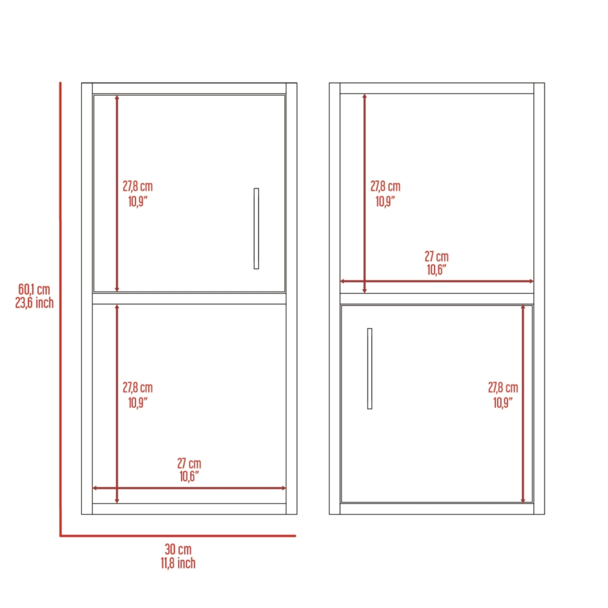 SET X2 MUEBLES AUXILIARES DE BAÑO 60,1X30X16 CM WENGUE - 8