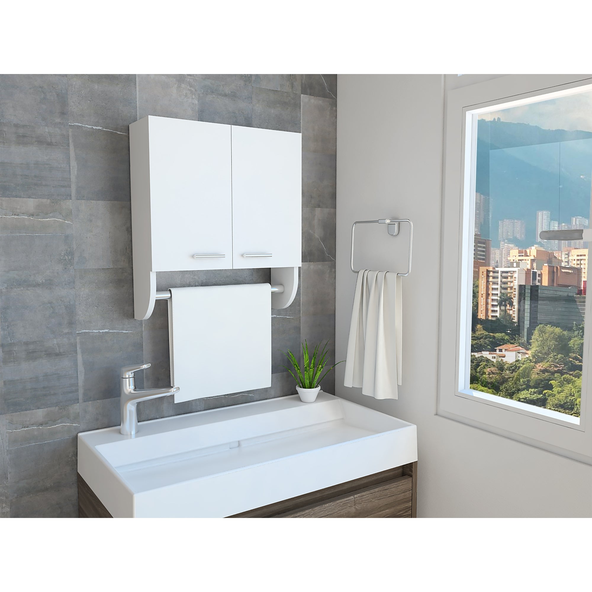 BOTIQUIN 2 PUERTAS BATH BLANCO 50X45X14,5 CM CON ESPEJO - 5
