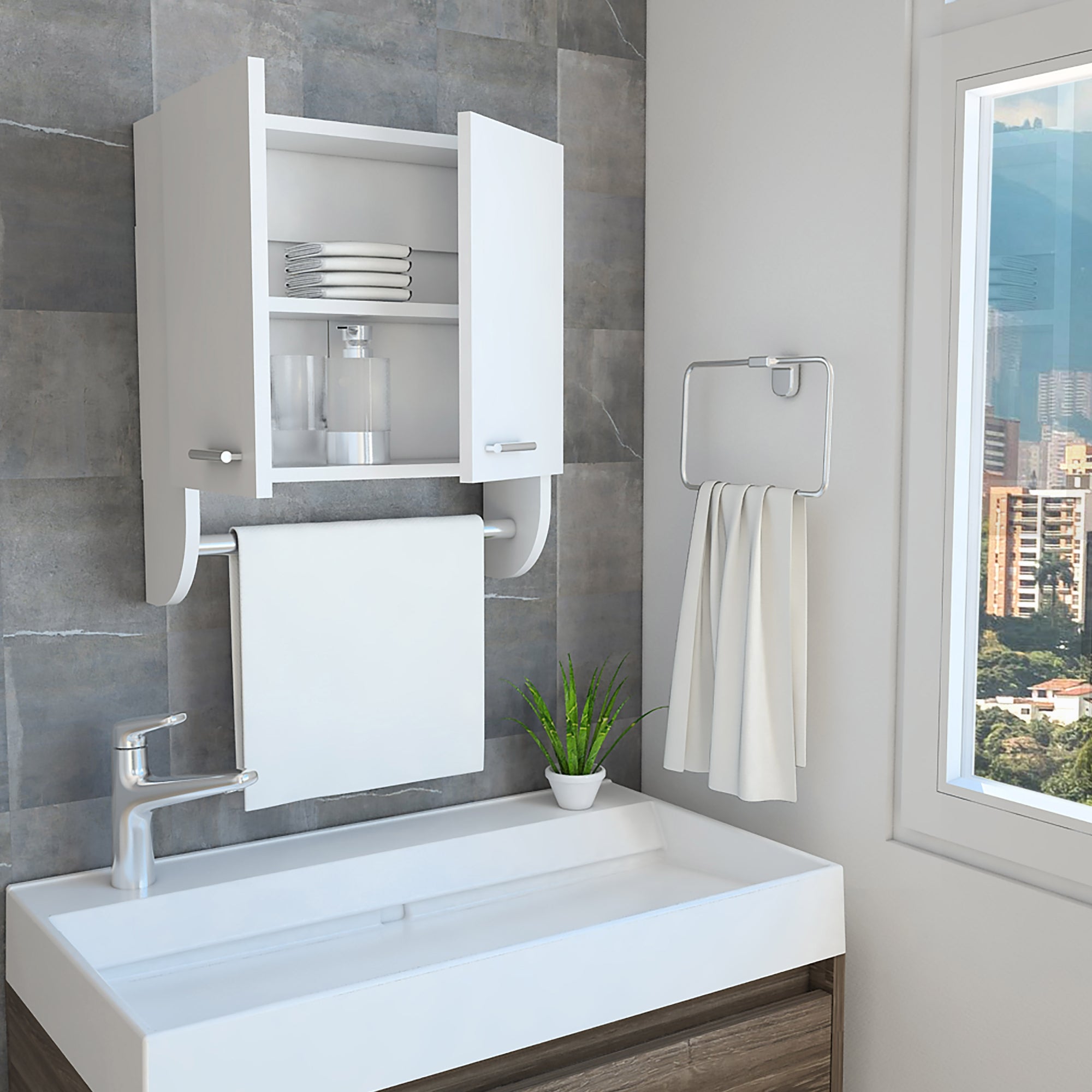 BOTIQUIN 2 PUERTAS BATH BLANCO 50X45X14,5 CM CON ESPEJO - 6