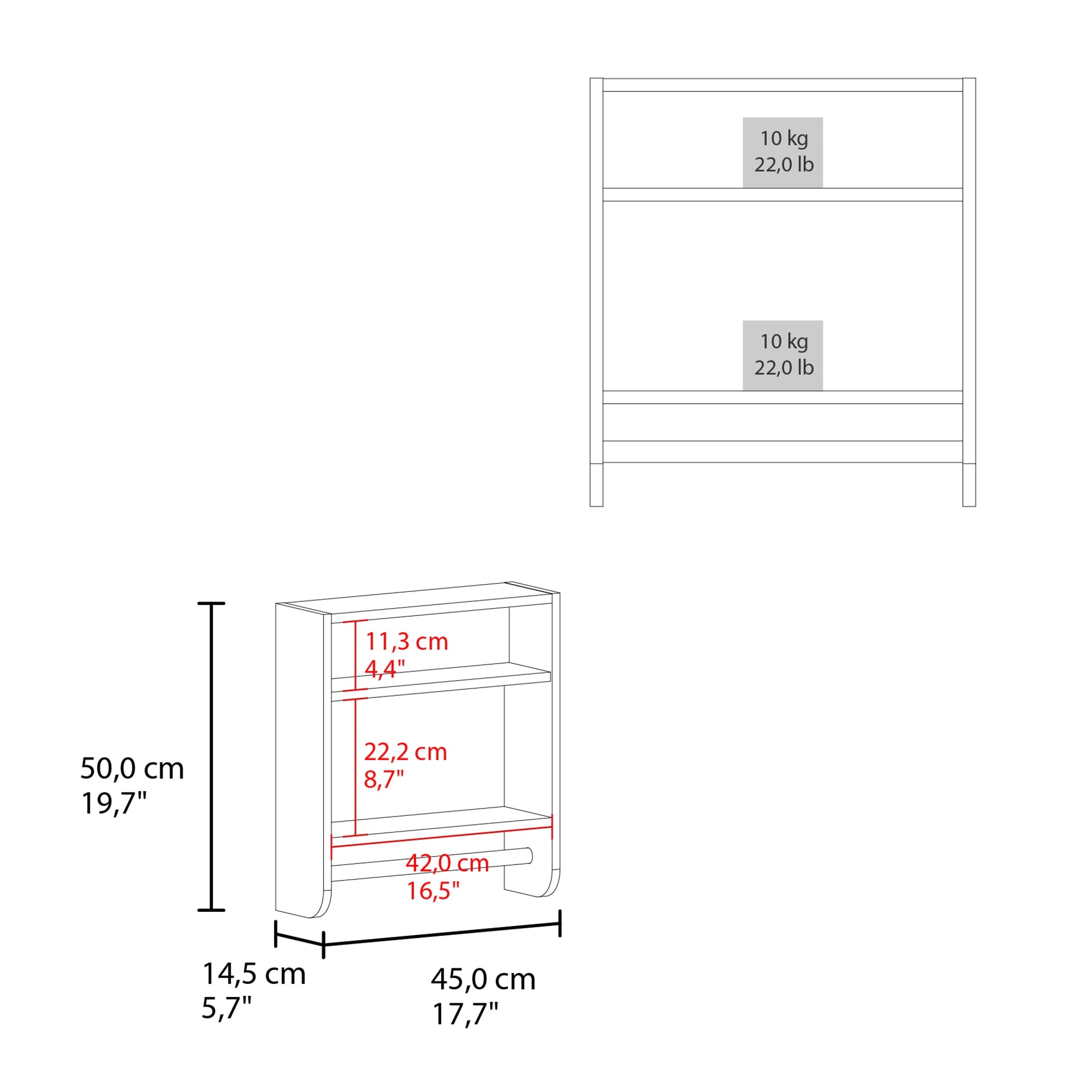 BOTIQUIN 2 PUERTAS BATH BLANCO 50X45X14,5 CM CON ESPEJO - 7