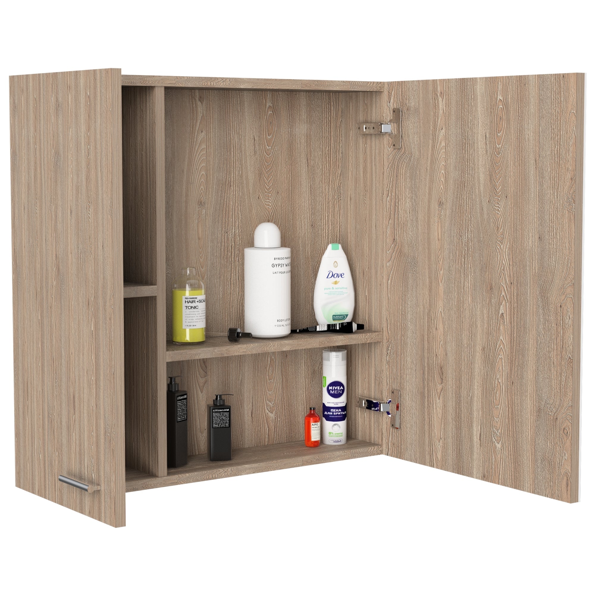 BOTIQUIN 2 PUERTAS BARCELONA CON ESPEJO 60X60X14,9 CM MIEL - 2