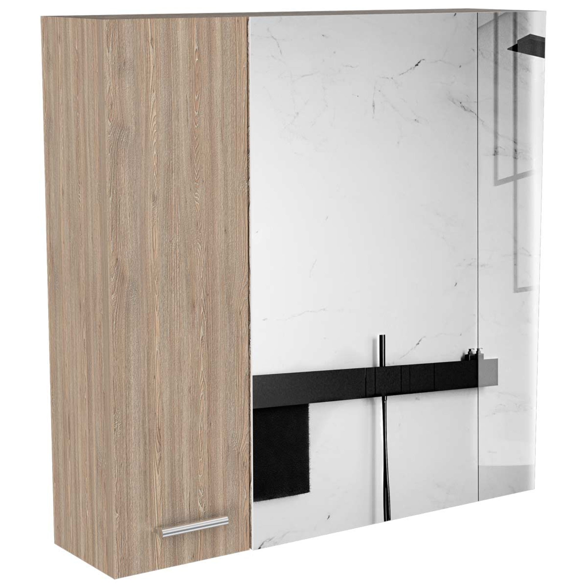 BOTIQUIN 2 PUERTAS BARCELONA CON ESPEJO 60X60X14,9 CM MIEL - 3