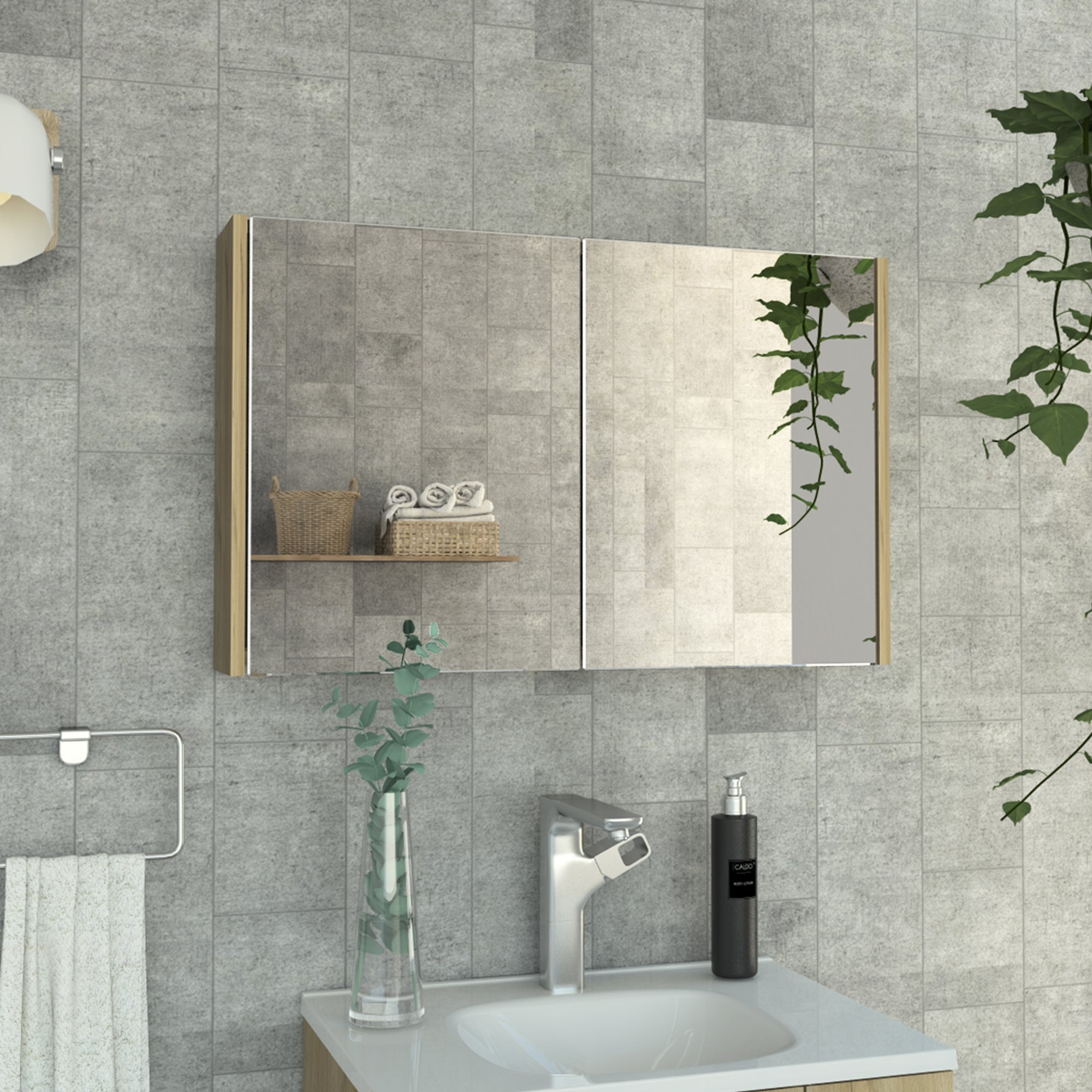 BOTIQUIN 2 PUERTAS DUNA 50X80X14,1 CM CON ESPEJO - 5