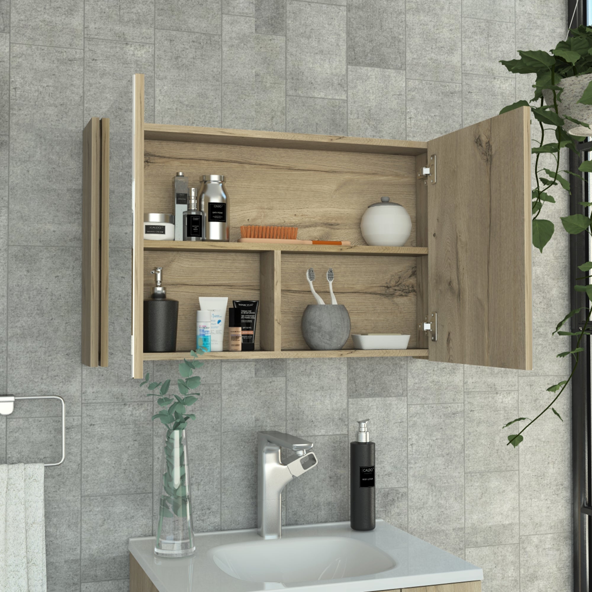 BOTIQUIN 2 PUERTAS DUNA 50X80X14,1 CM CON ESPEJO - 6
