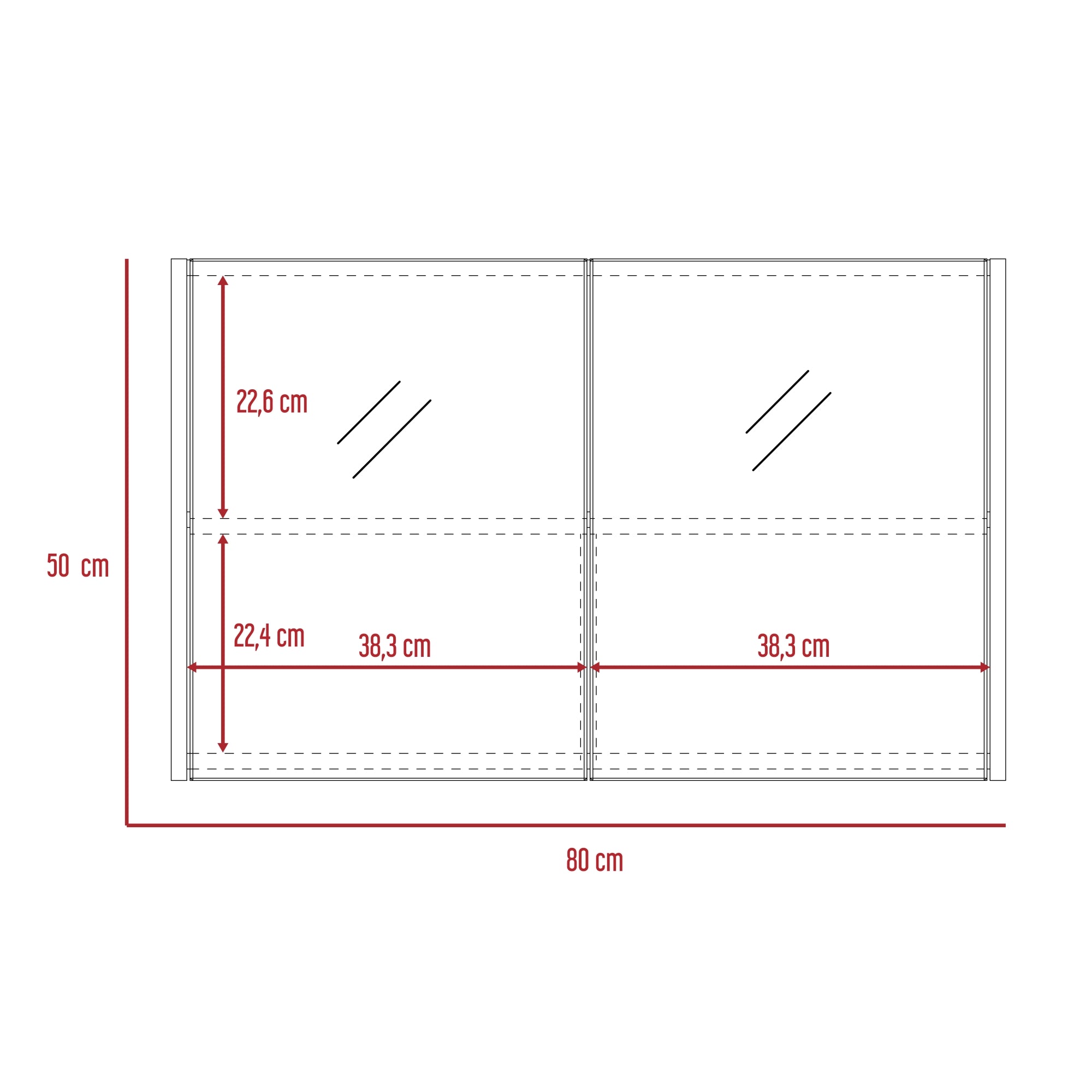 BOTIQUIN 2 PUERTAS DUNA 50X80X14,1 CM CON ESPEJO - 8