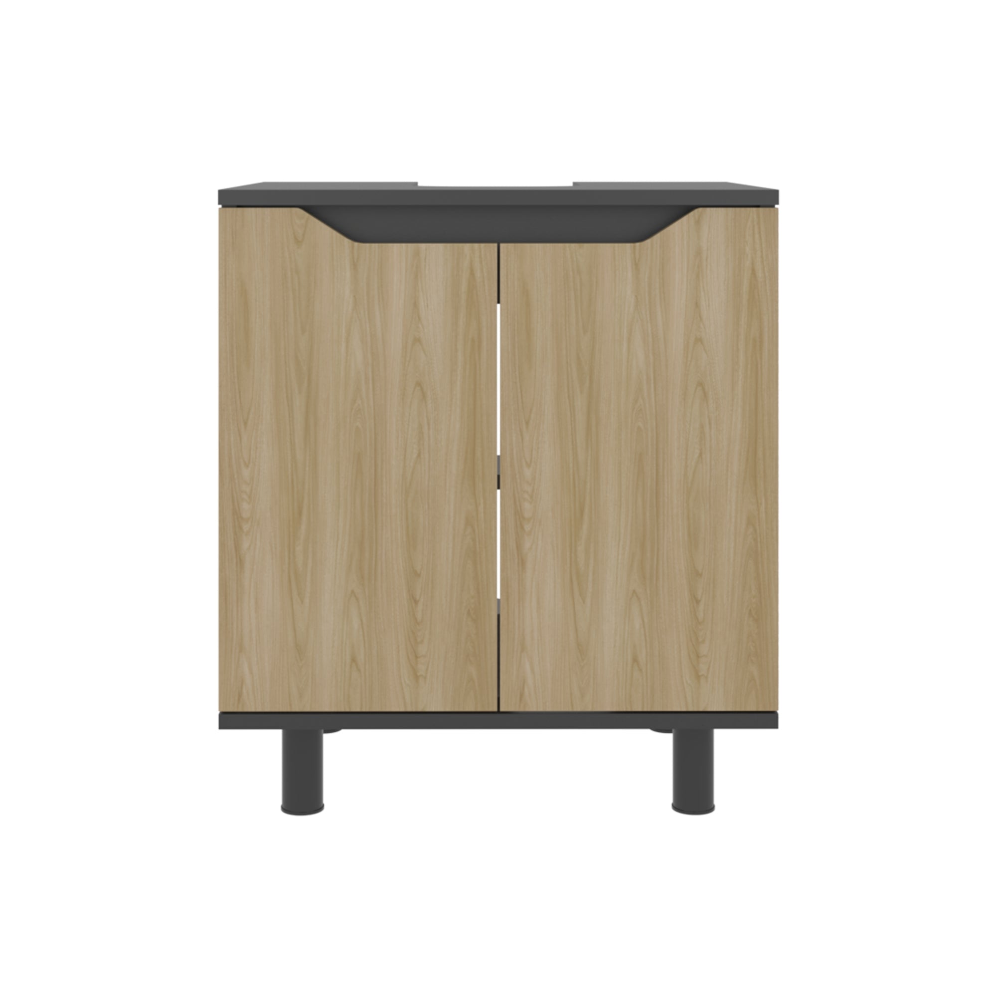 MUEBLE PARA LAVAMANOS MARLO 2 PUERTAS WENGUE Y FRESNO - 4