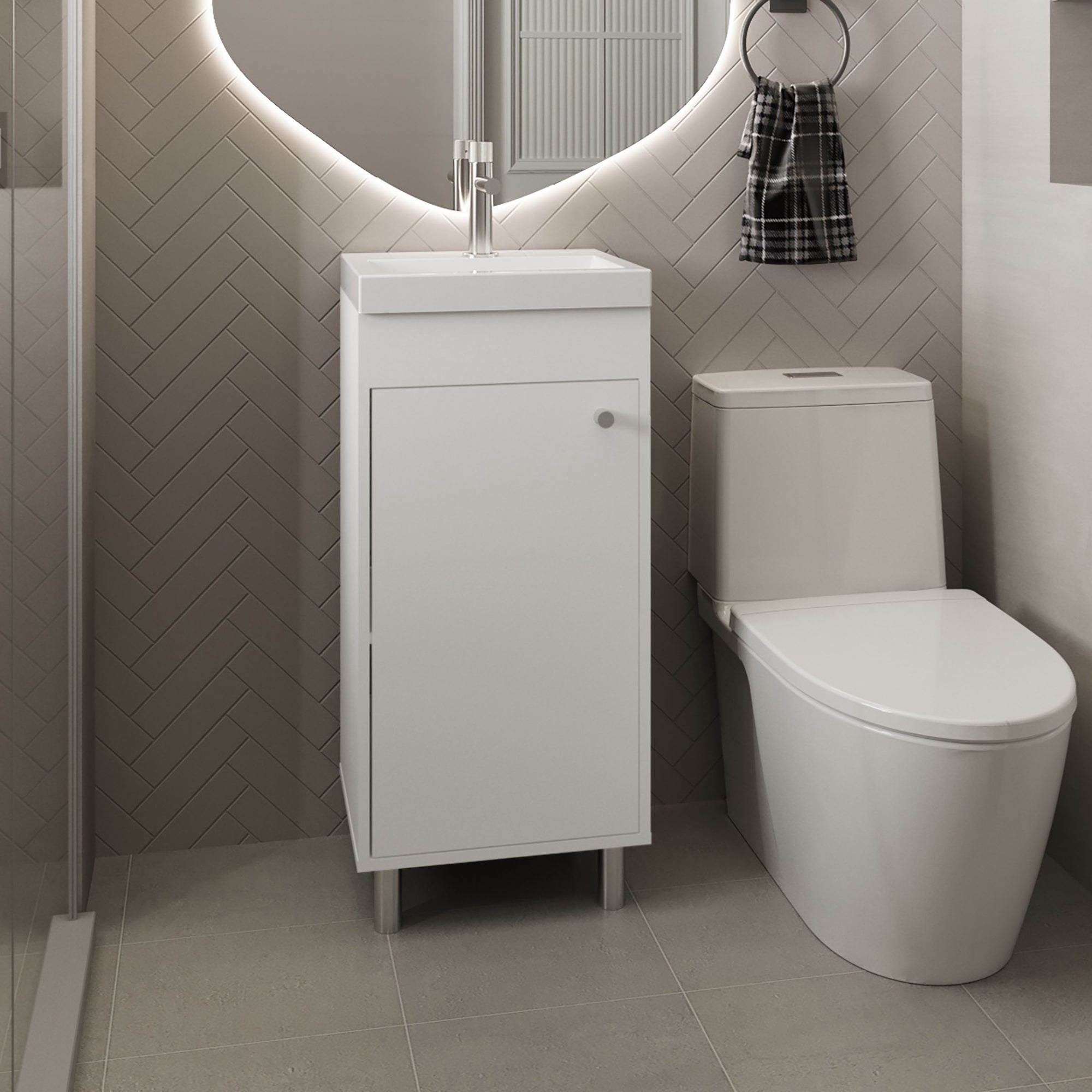 VANITORIO RIVERA 1 PUERTA 84X32X40,2 CM BLANCO - 5