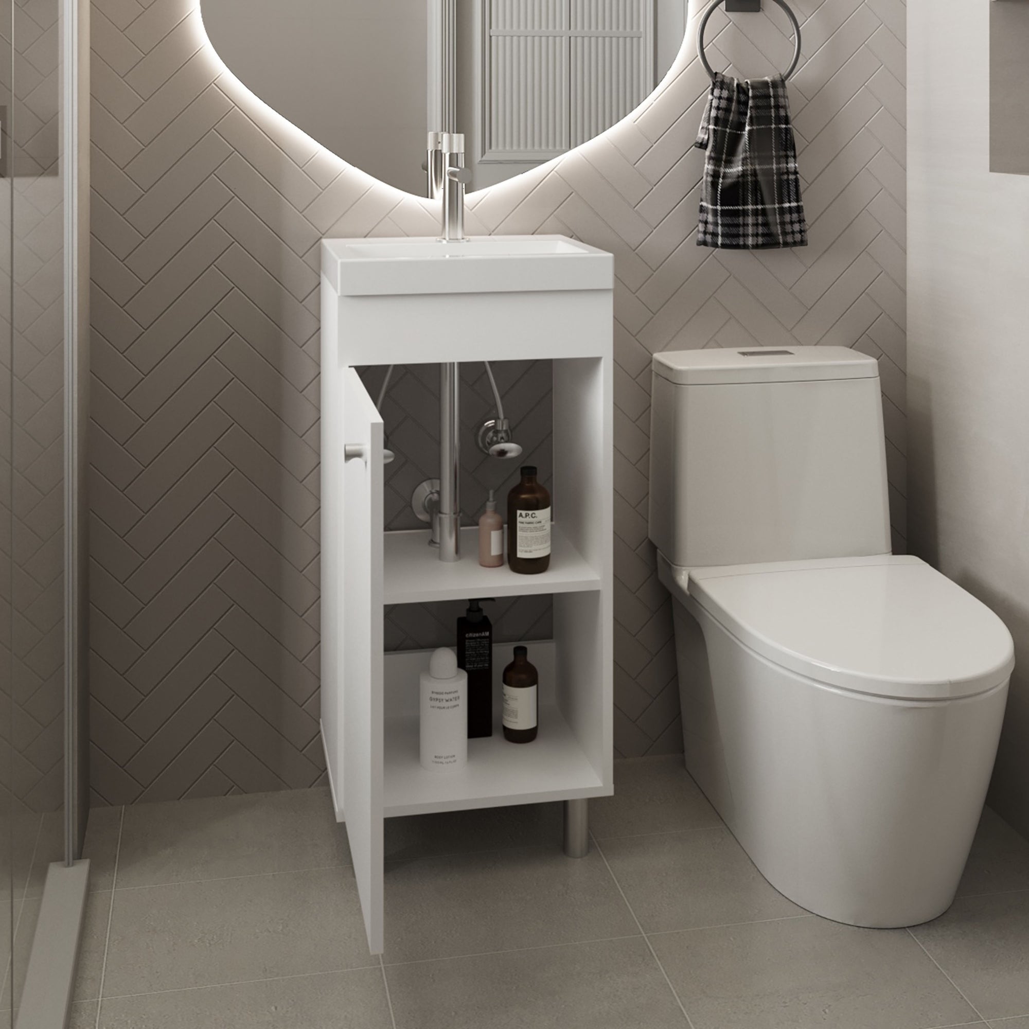 VANITORIO RIVERA 1 PUERTA 84X32X40,2 CM BLANCO - 6