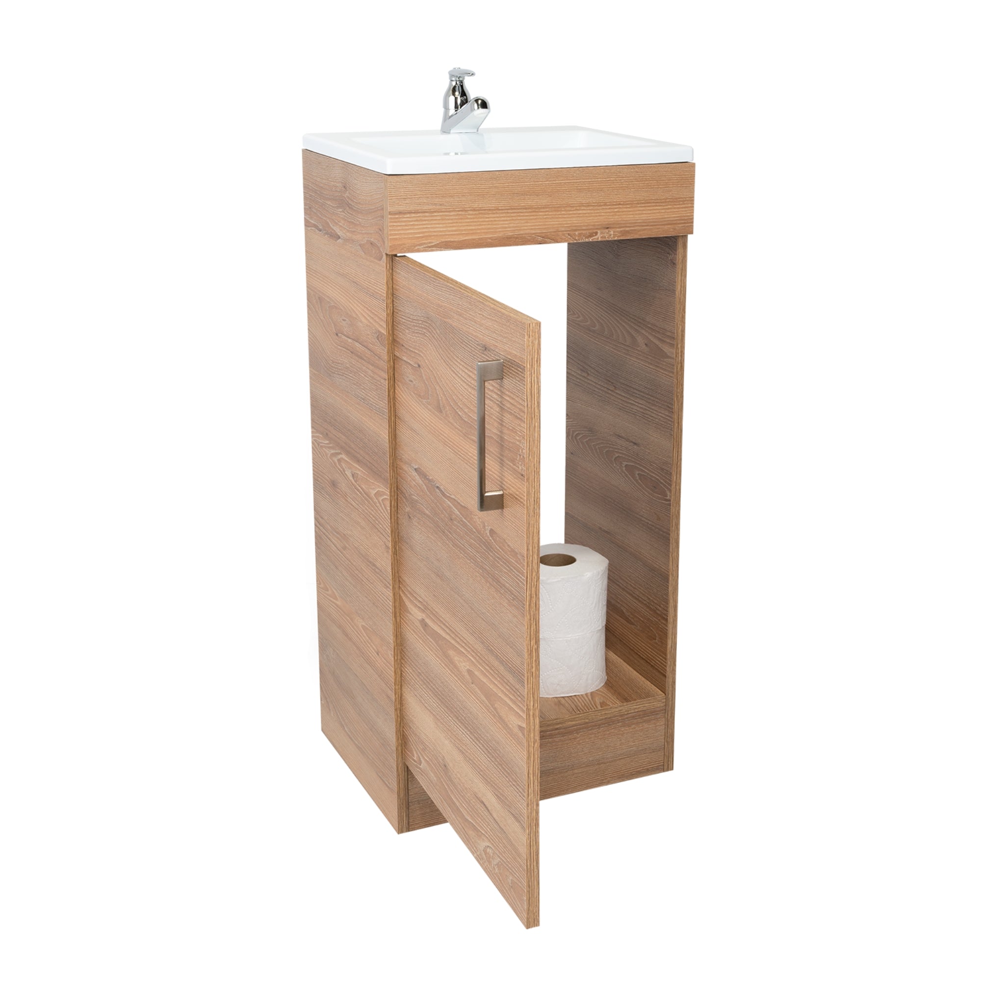 MUEBLE VANITORIO MADRID 1 PUERTA MIEL CON LAVAMANOS - 1
