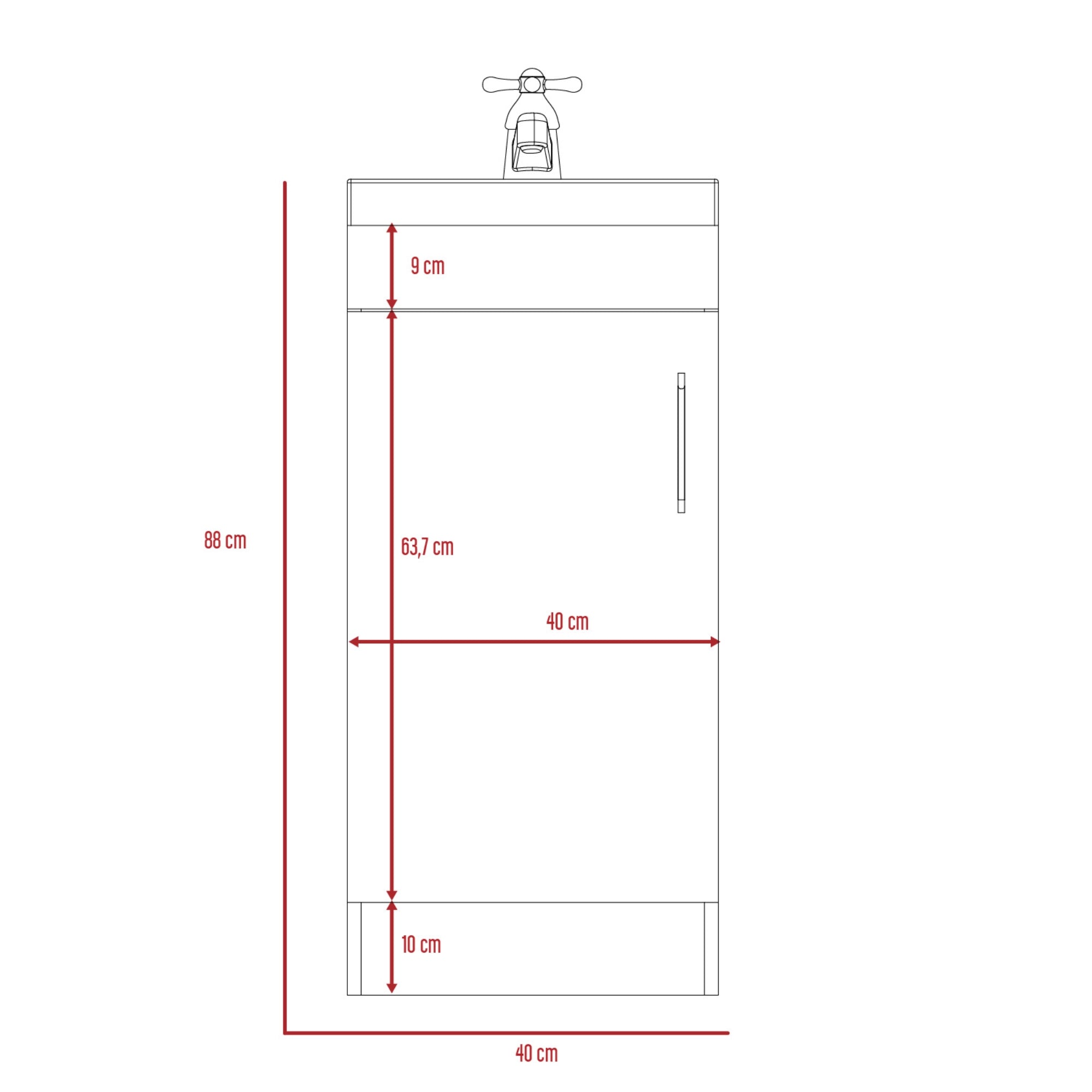 MUEBLE VANITORIO MADRID 1 PUERTA MIEL CON LAVAMANOS - 3