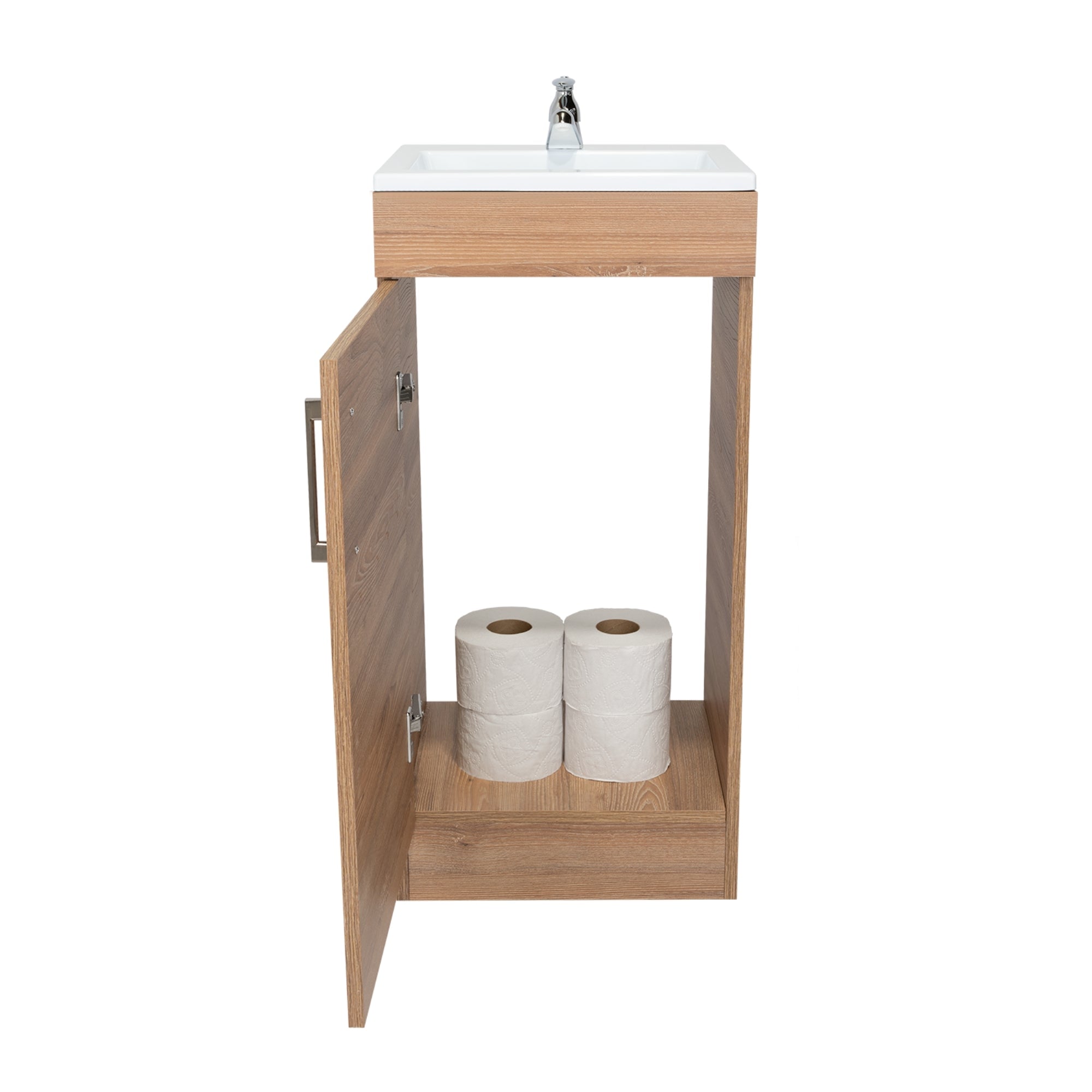 MUEBLE VANITORIO MADRID 1 PUERTA MIEL CON LAVAMANOS - 4