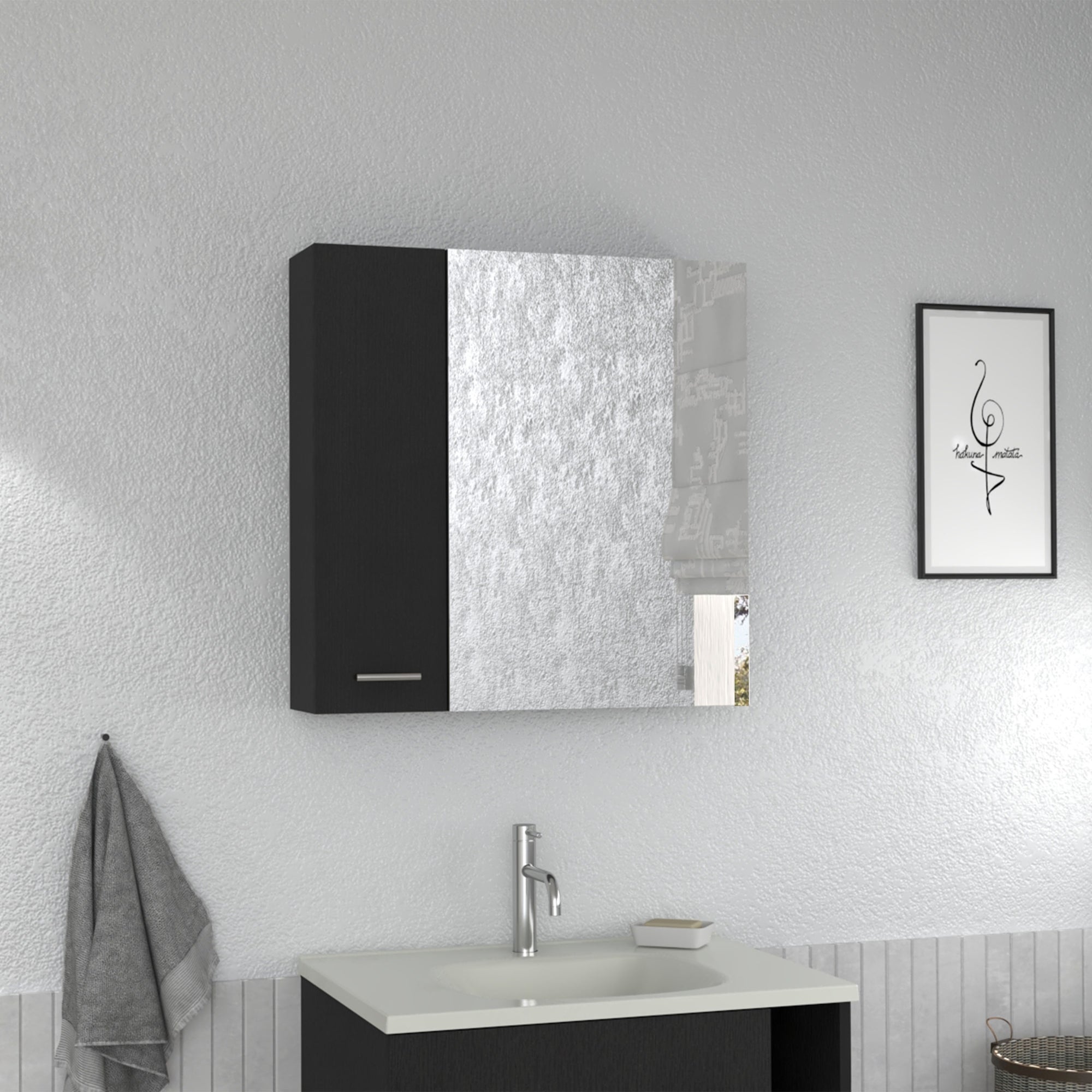 BOTIQUIN 2 PUERTAS BARCELONA 60X60X14,9 CM WENGUE - 5
