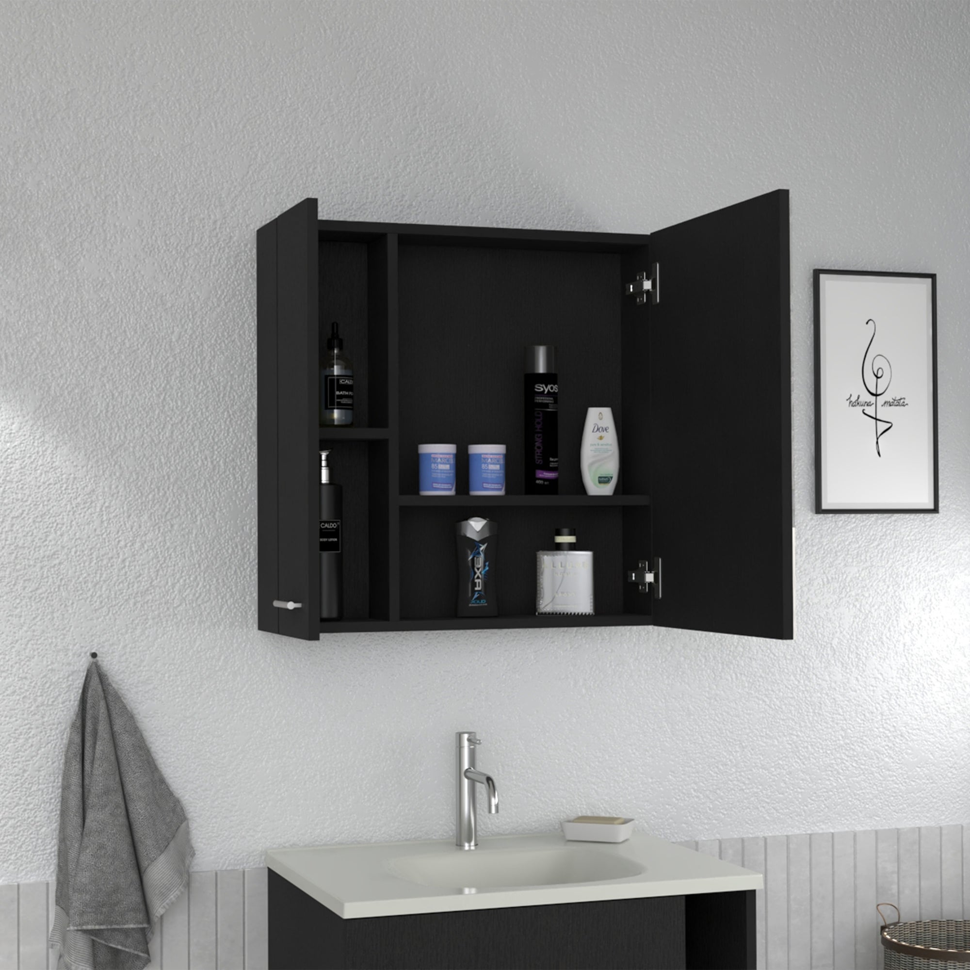 BOTIQUIN 2 PUERTAS BARCELONA 60X60X14,9 CM WENGUE - 6