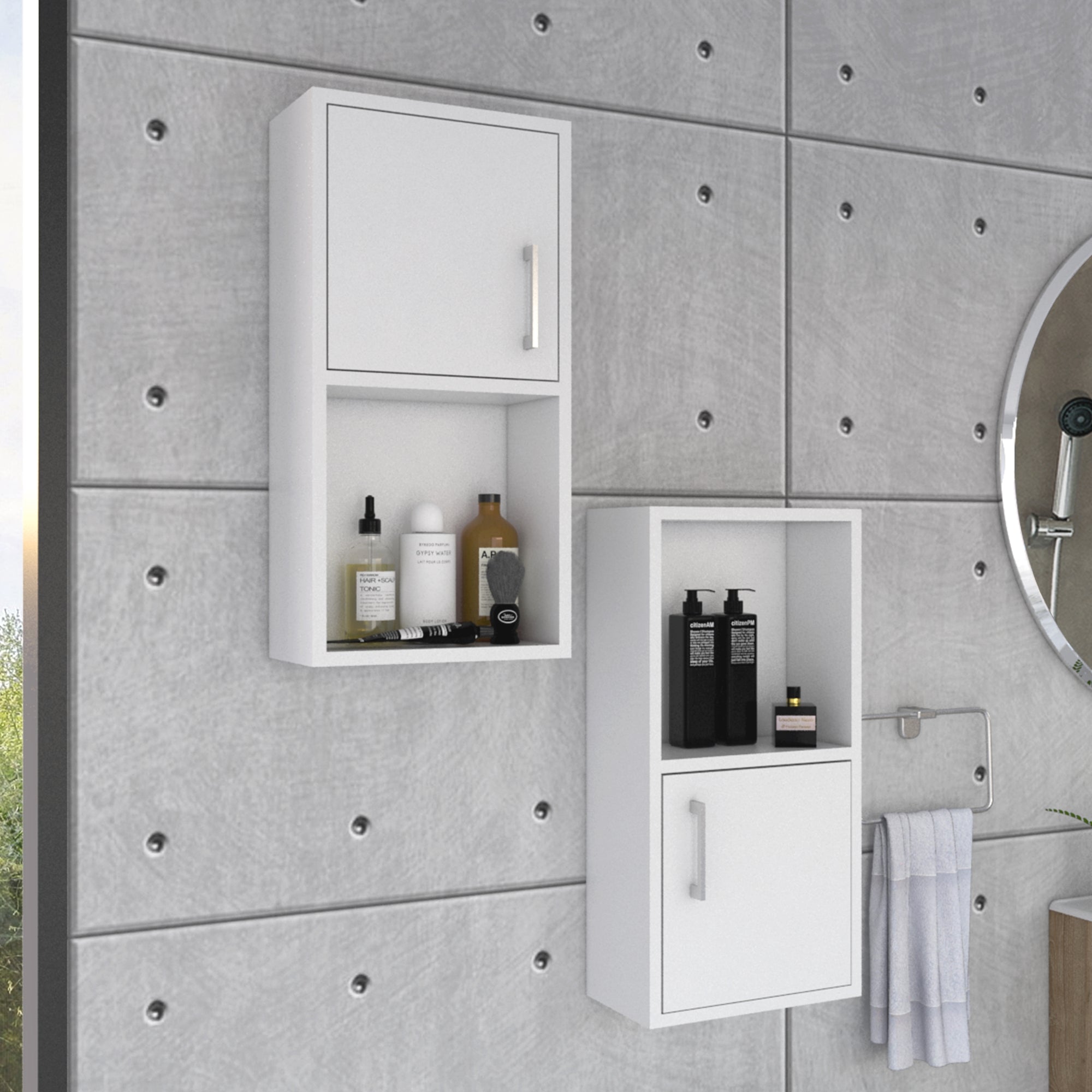 SET X2 MUEBLES AUXILIARES BATH 60,1X30X16 CM BLANCO - 5