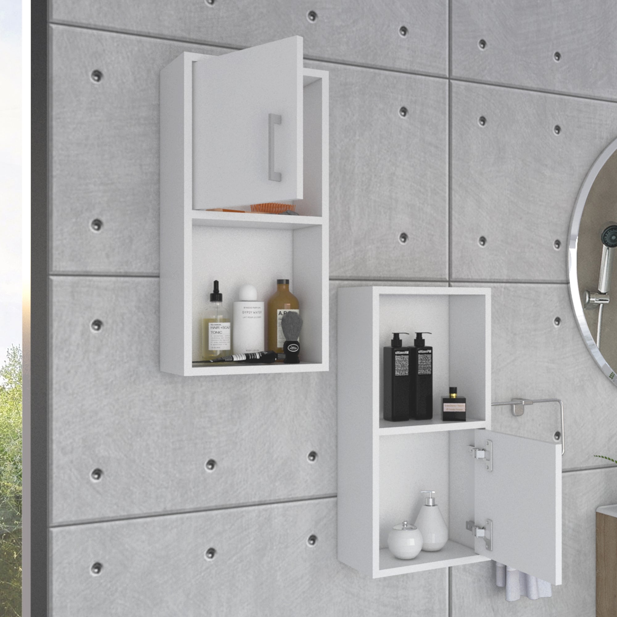 SET X2 MUEBLES AUXILIARES BATH 60,1X30X16 CM BLANCO - 6