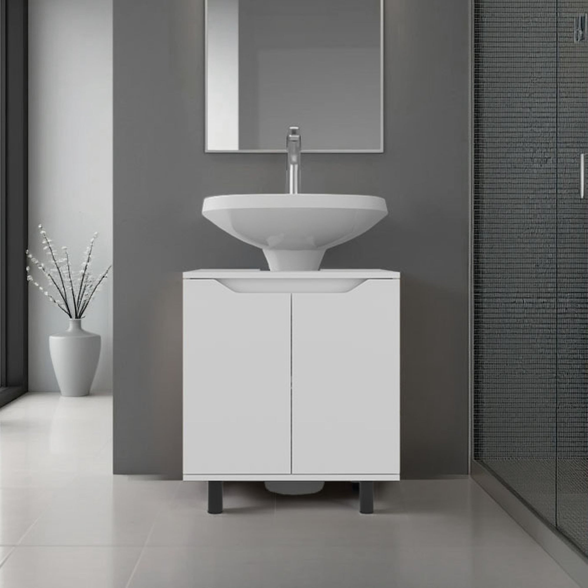 MUEBLE PARA LAVAMANOS MARLO 2 PUERTAS BLANCO - 5