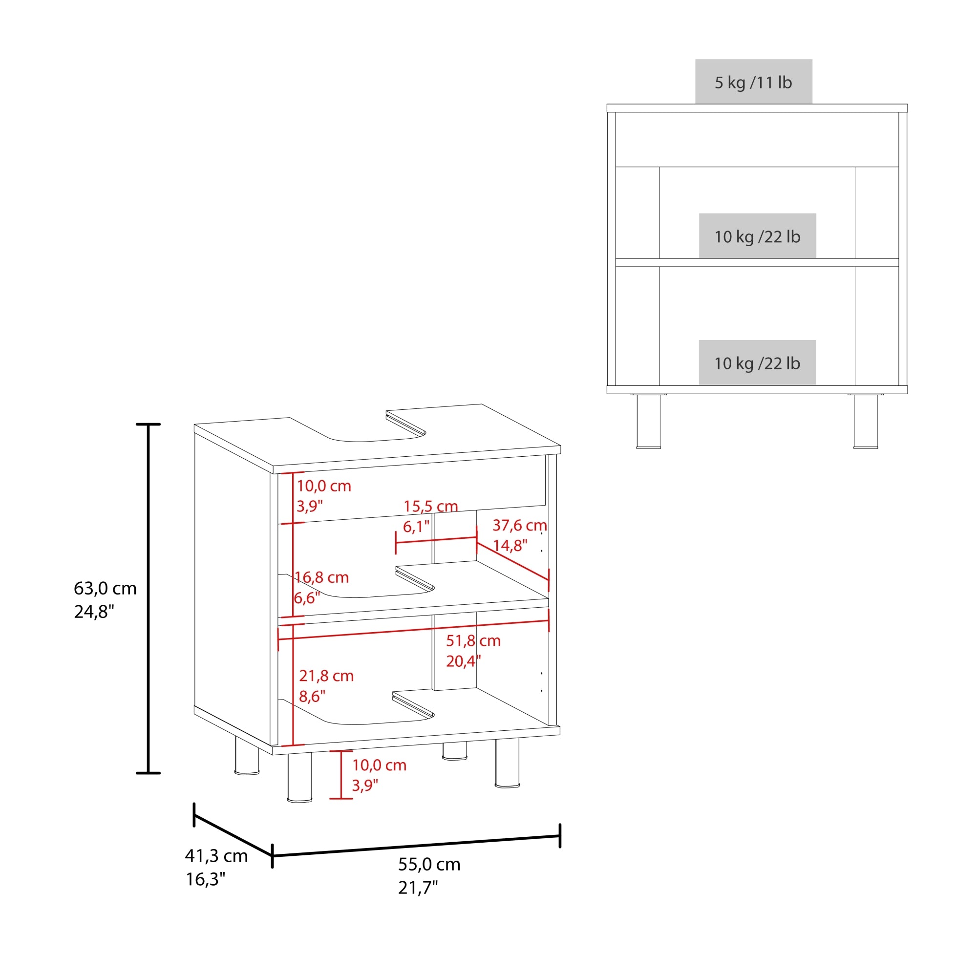 MUEBLE PARA LAVAMANOS MARLO 2 PUERTAS BLANCO - 7