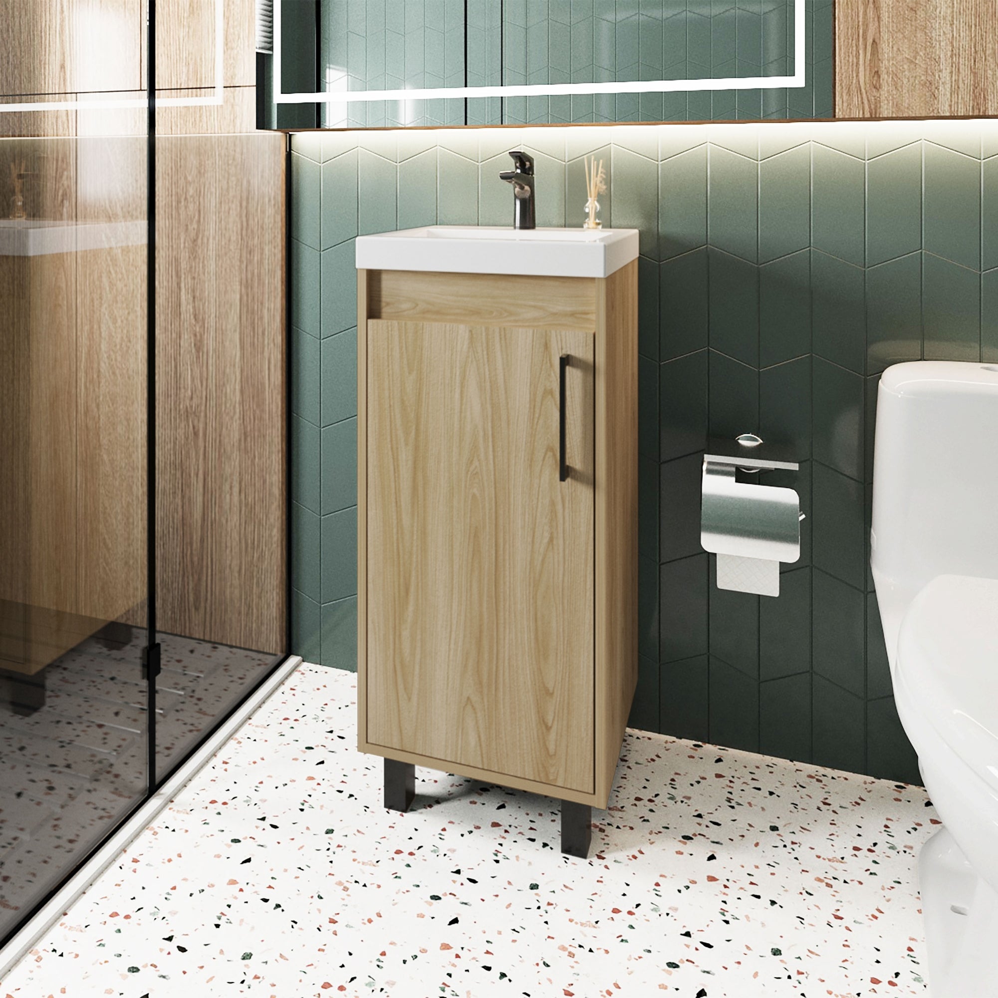 VANITORIO OXFORD 1 PUERTA 86,4X32,5X39,6 CM FRESNO - 5