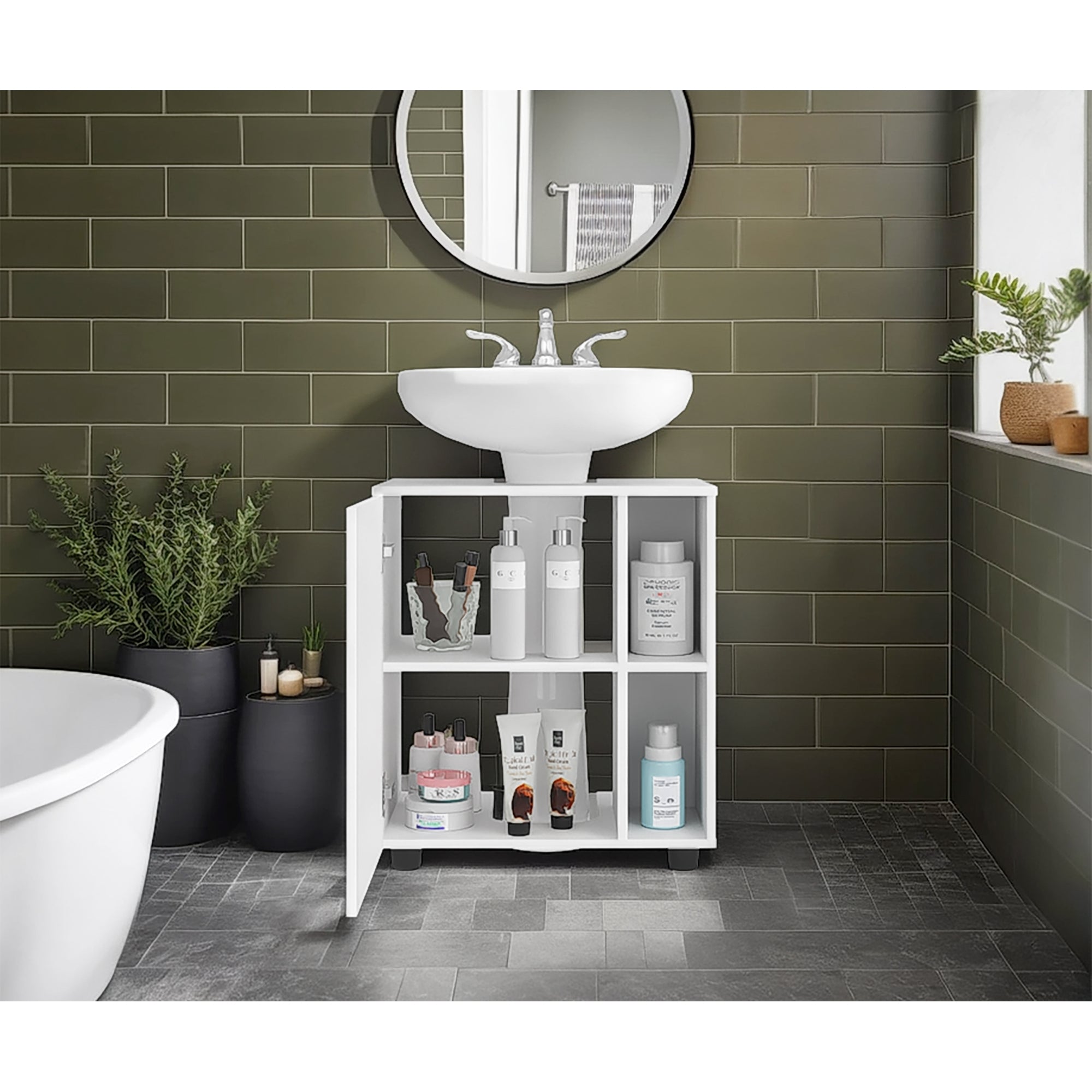 MUEBLE PARA LAVAMANOS PASCUALE 1 PUERTA BLANCO - 7