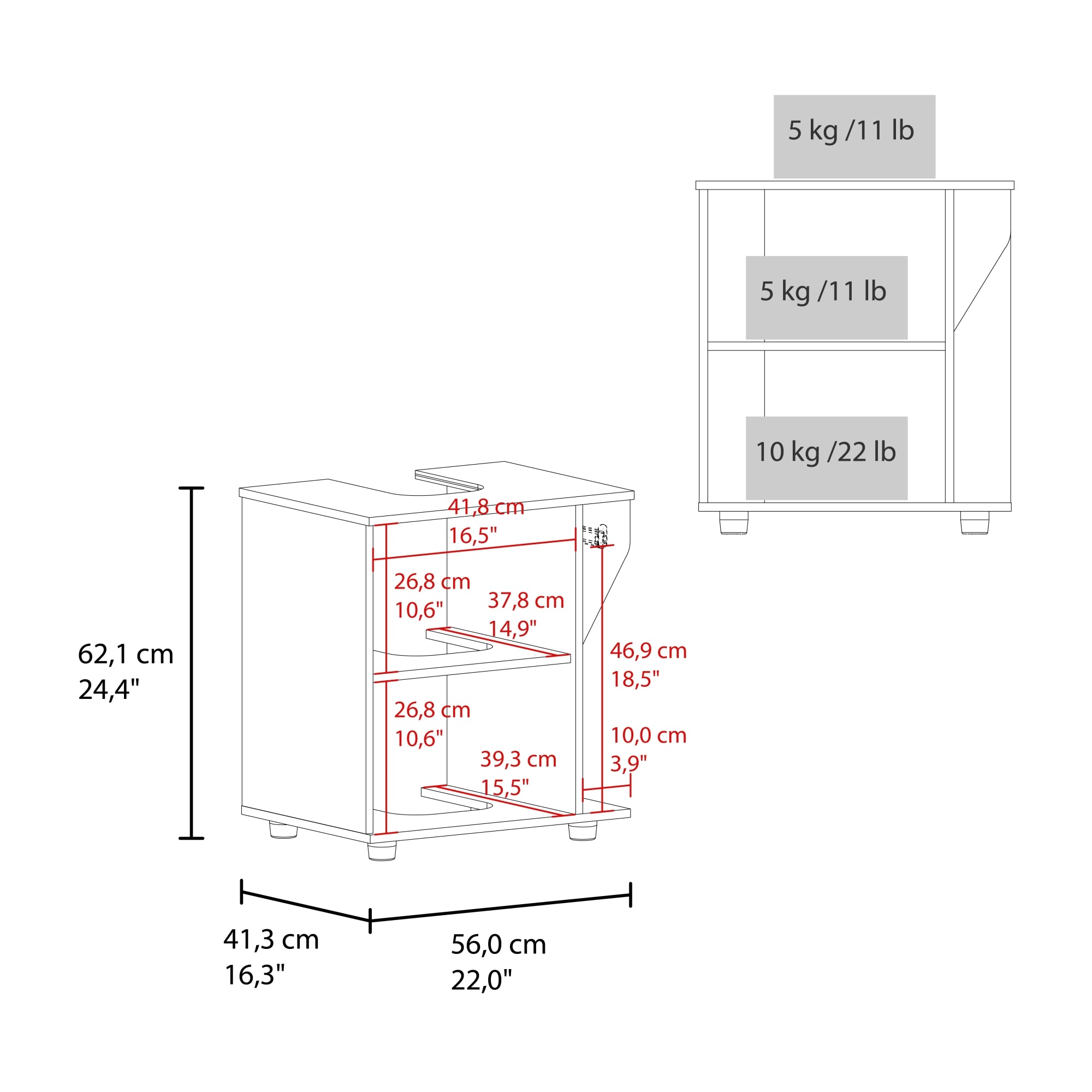 MUEBLE PARA LAVAMANOS PHILLIPS 1 PUERTA BLANCO - 8