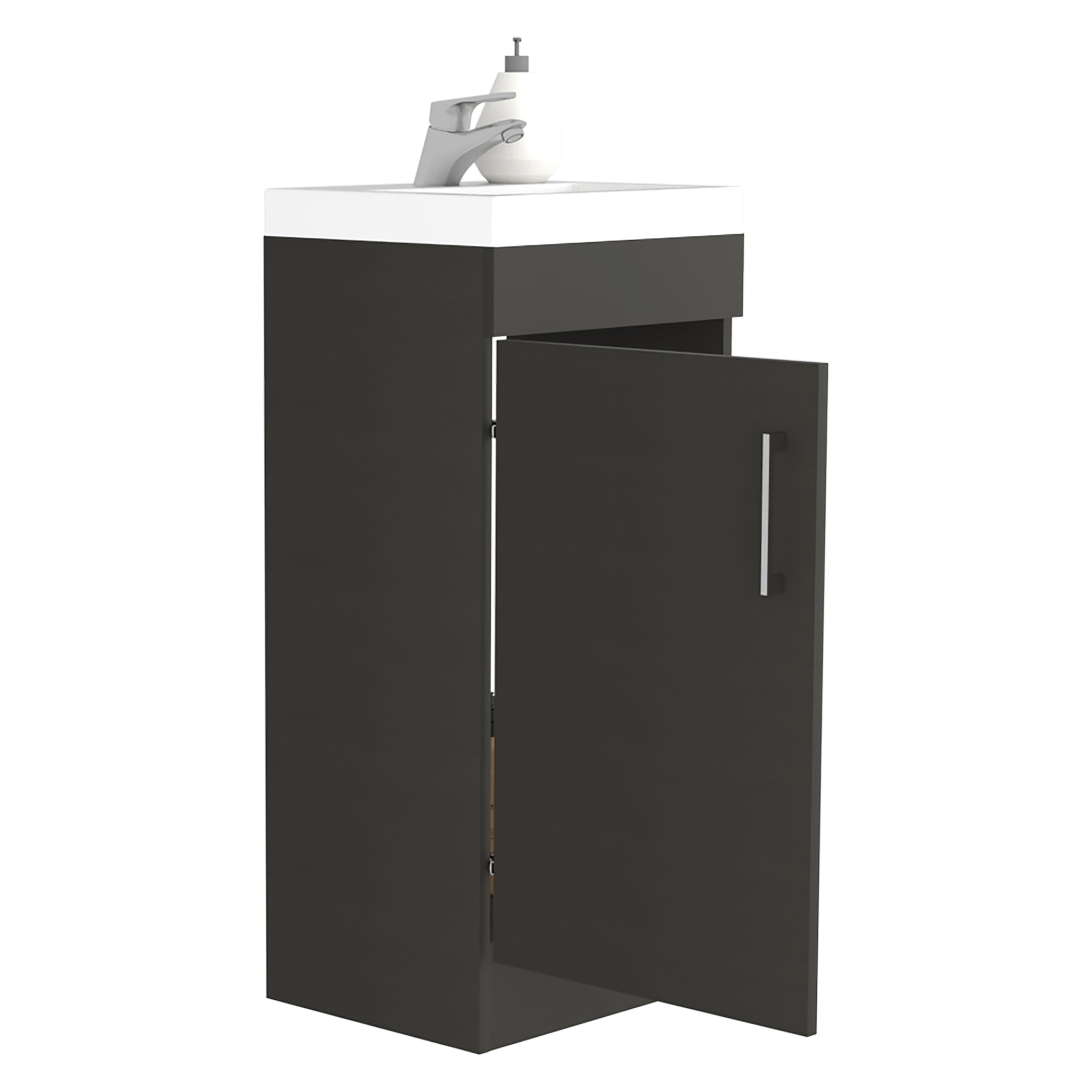 MUEBLE VANITORIO MADRID 1 PUERTA WENGUE CON LAVAMANOS - 2