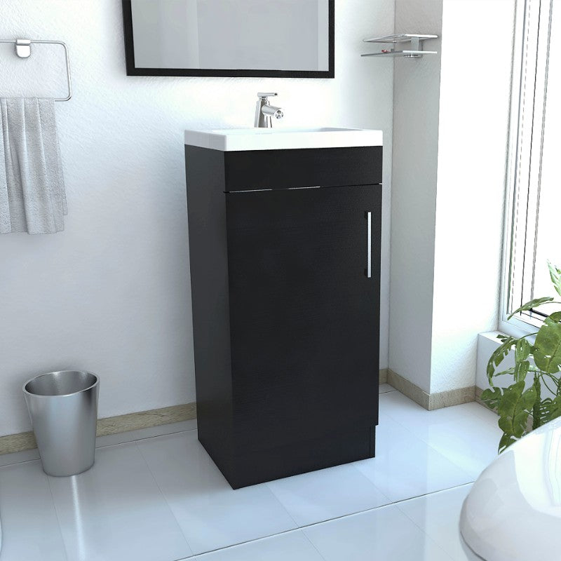 MUEBLE VANITORIO MADRID 1 PUERTA WENGUE CON LAVAMANOS - 5