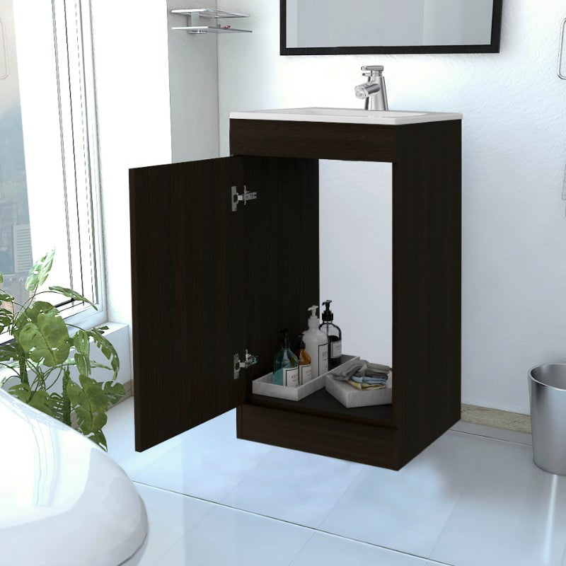 MUEBLE VANITORIO MADRID 1 PUERTA WENGUE CON LAVAMANOS - 6