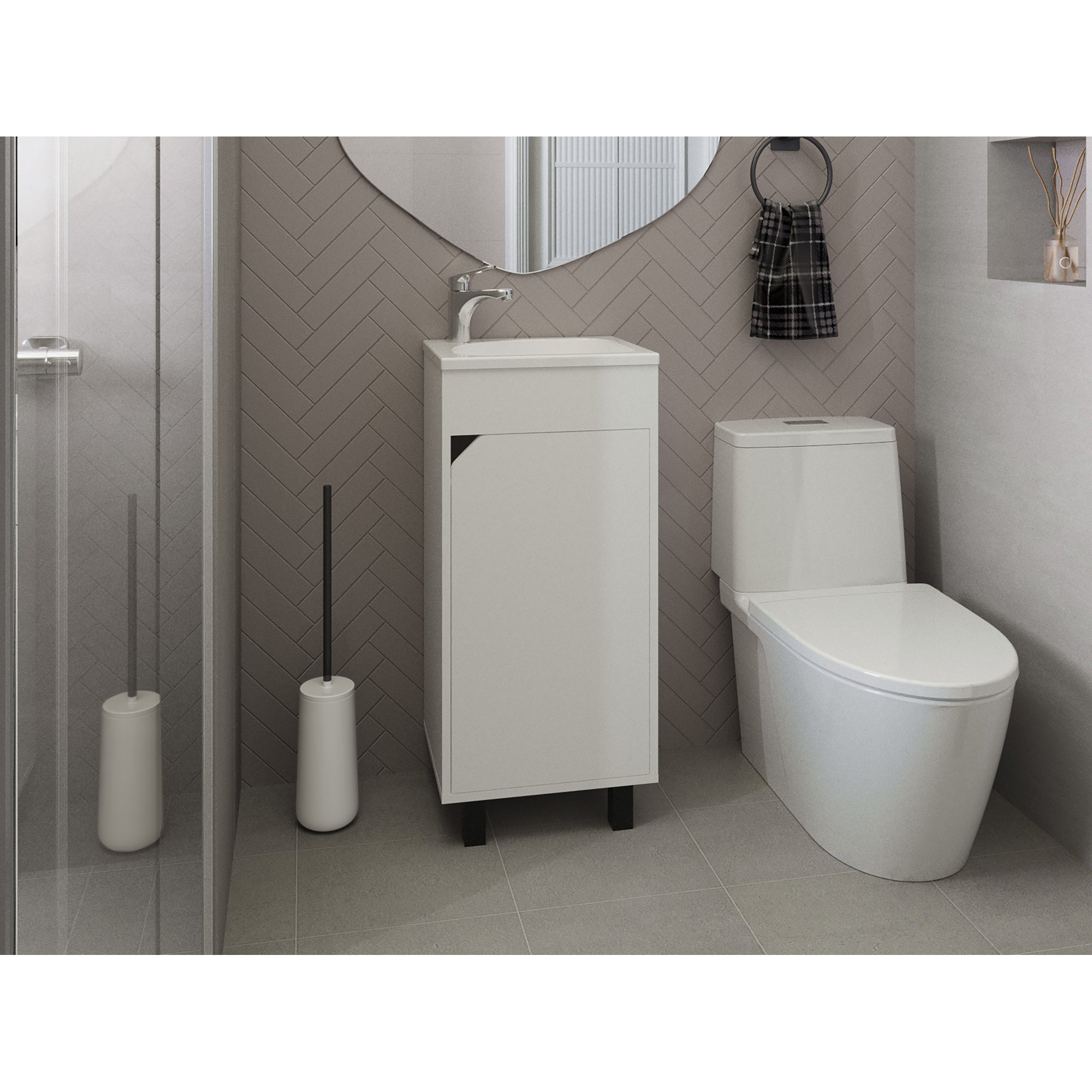 VANITORIO BETHEL 1 PUERTA 86,4X40X32,5 CM BLANCO - 5