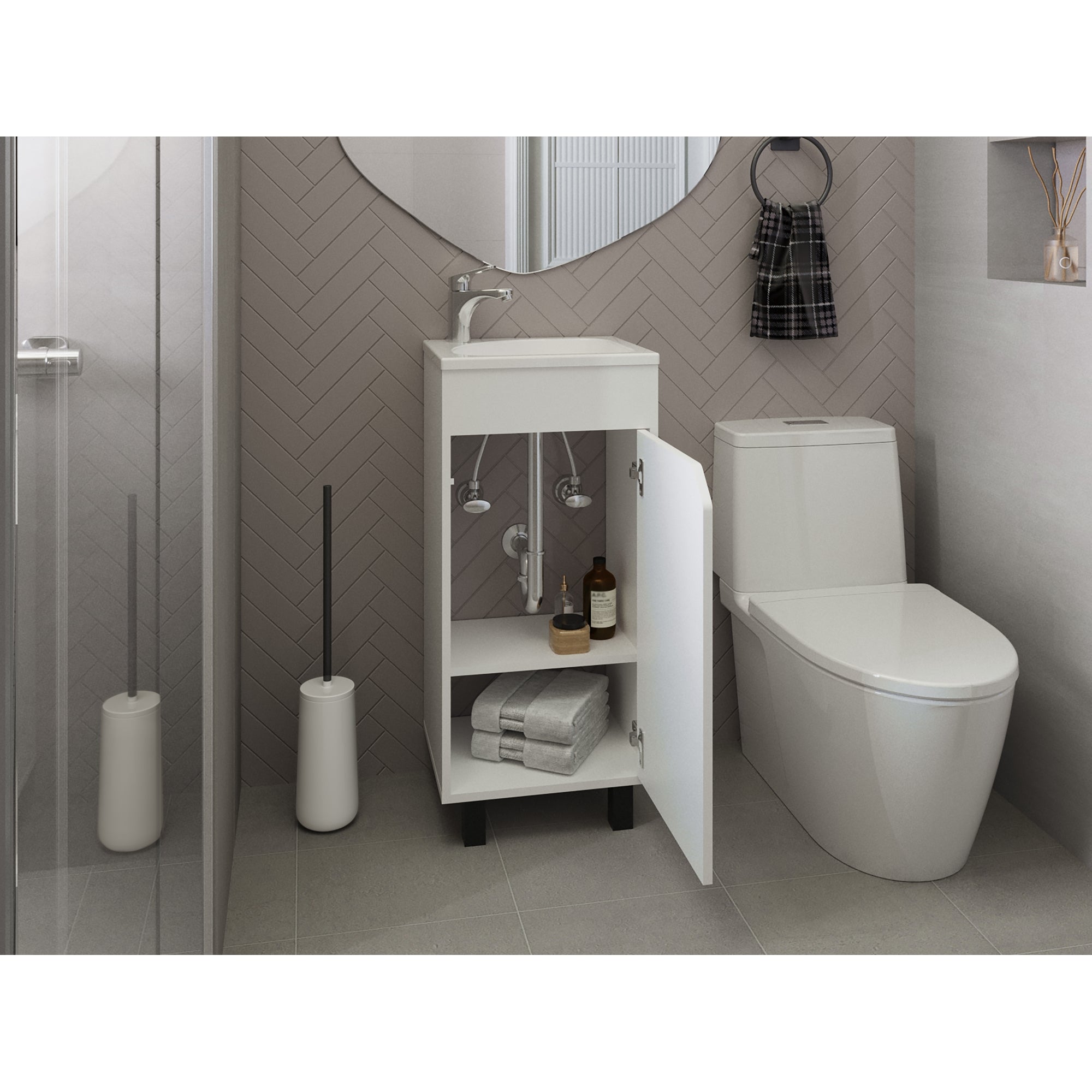 VANITORIO BETHEL 1 PUERTA 86,4X40X32,5 CM BLANCO - 6
