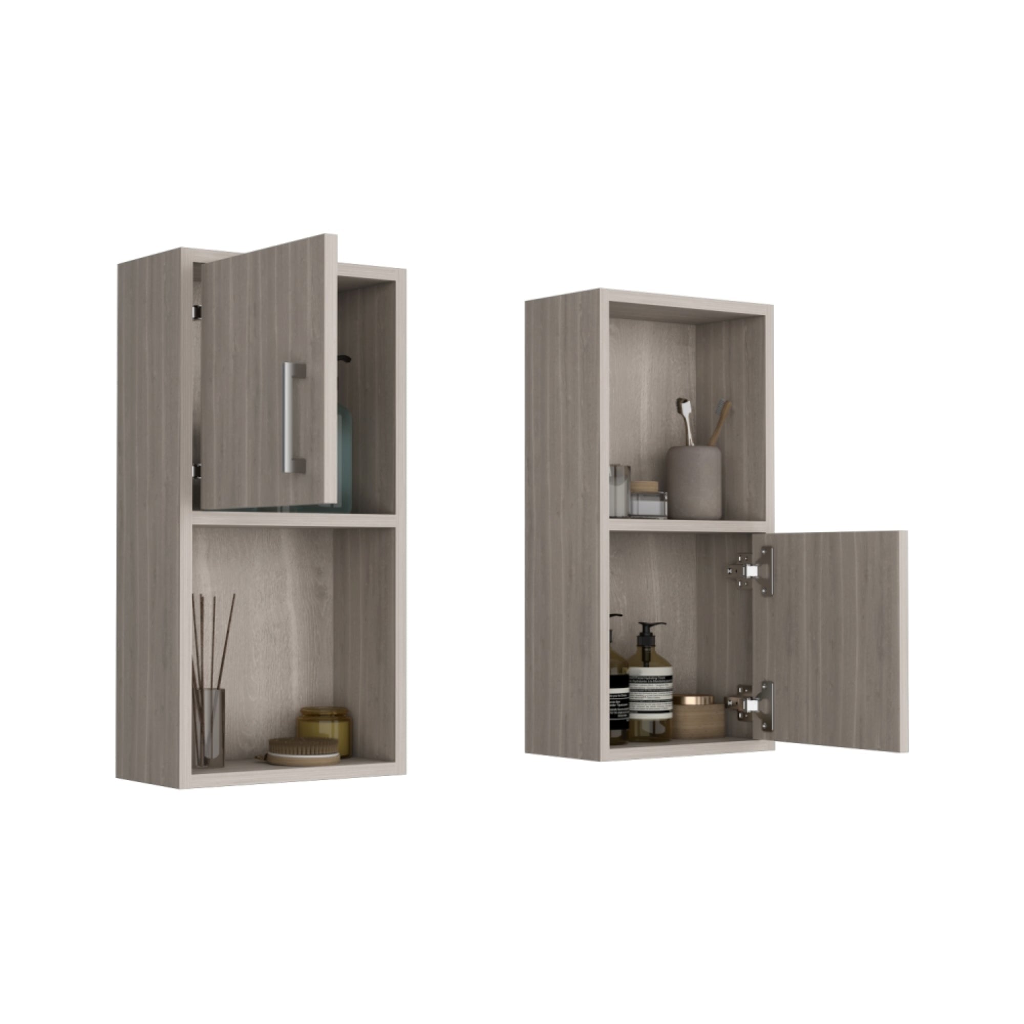 SET X2 MUEBLES AUXILIARES DE BAÑO 60,1X30X16 CM BARDOLINO - 1