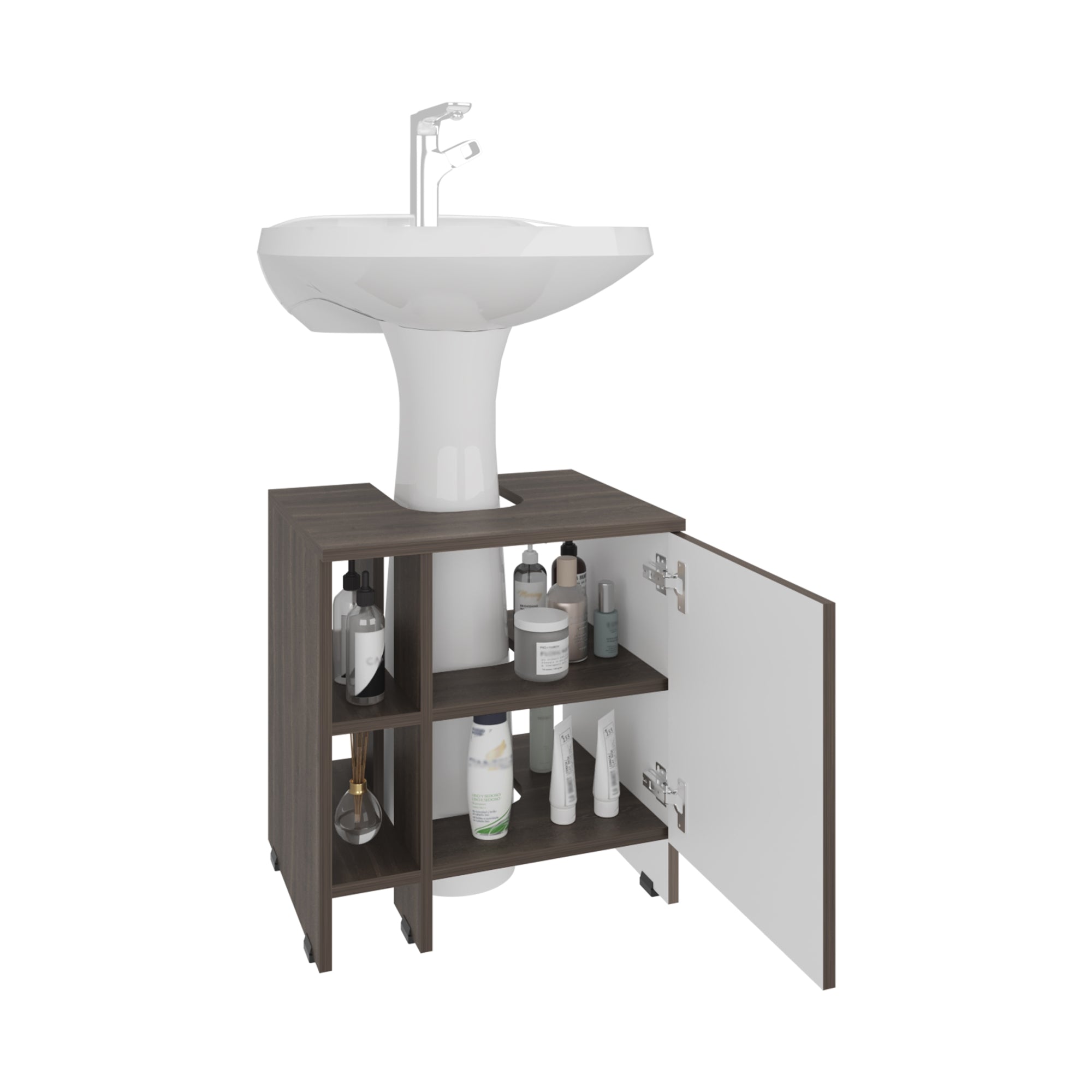 MUEBLE PARA LAVAMANOS 1 PUERTA 50,9X47X37,4 CM MILAN Y BLANCO - 1