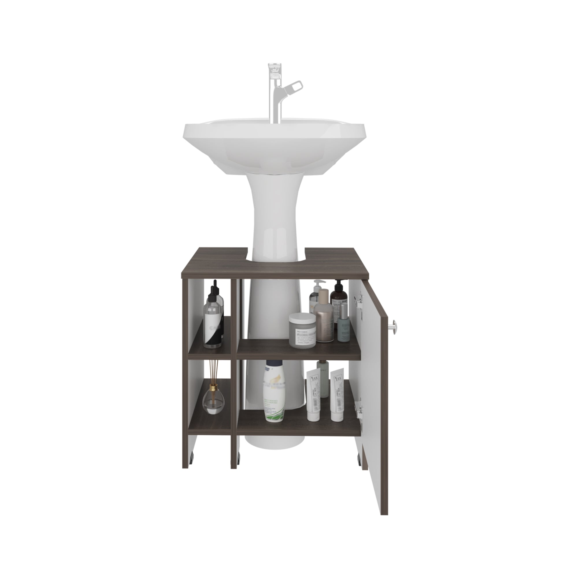 MUEBLE PARA LAVAMANOS 1 PUERTA 50,9X47X37,4 CM MILAN Y BLANCO - 2