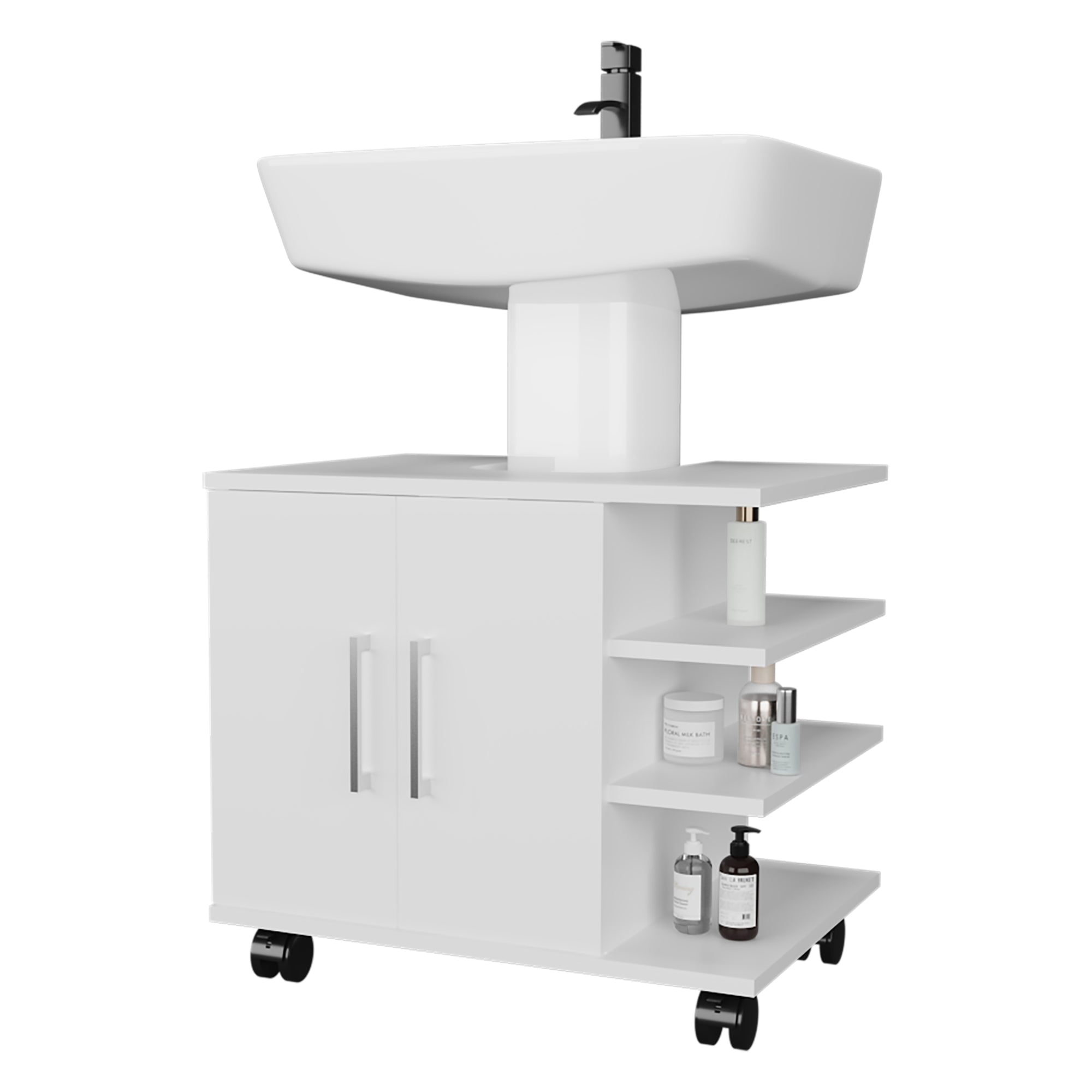 MUEBLE PARA LAVAMANOS 2 PUERTAS BATH-55 BLANCO - 1