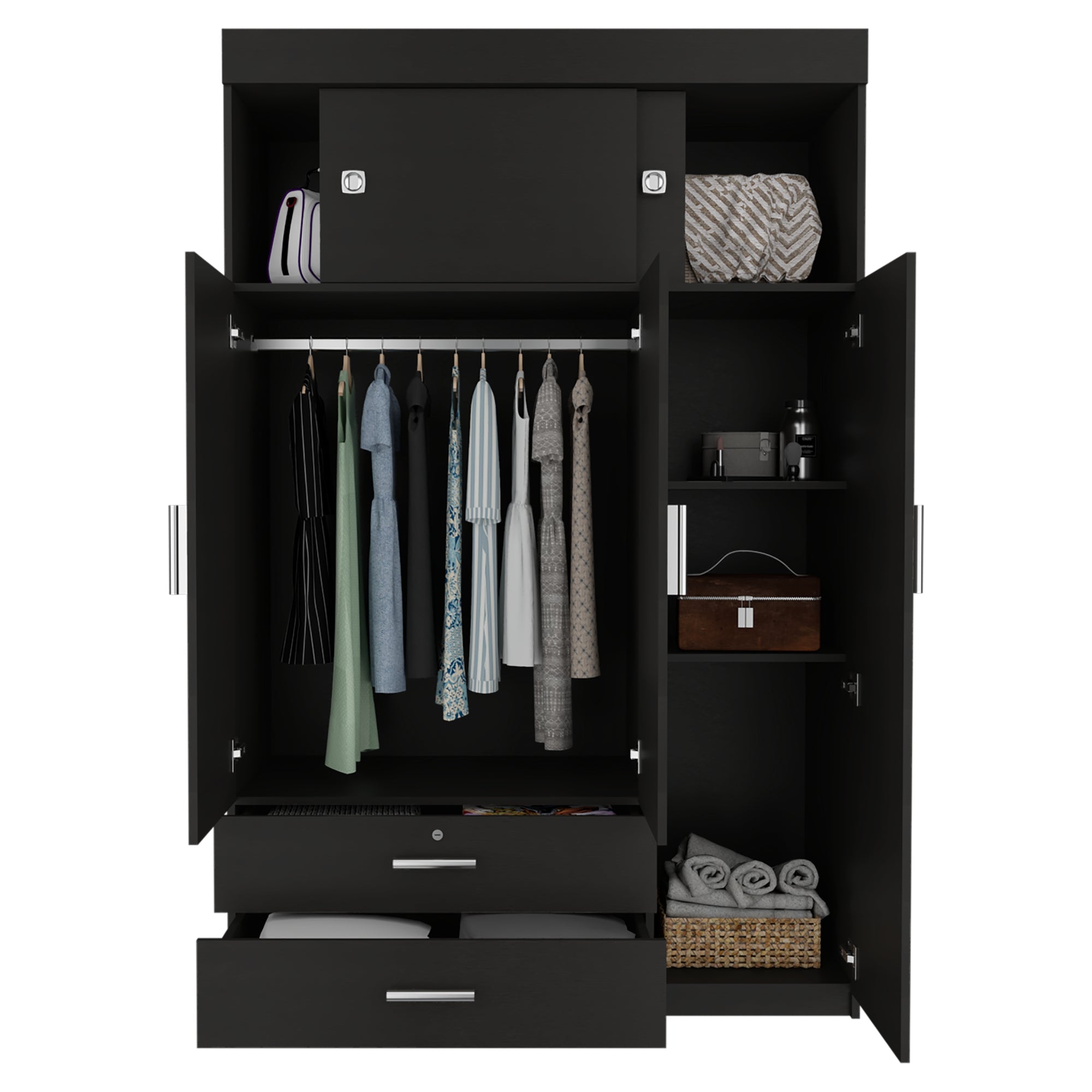 CLOSET MANILA 5 PUERTAS WENGUE 187X120X51 CM - 2