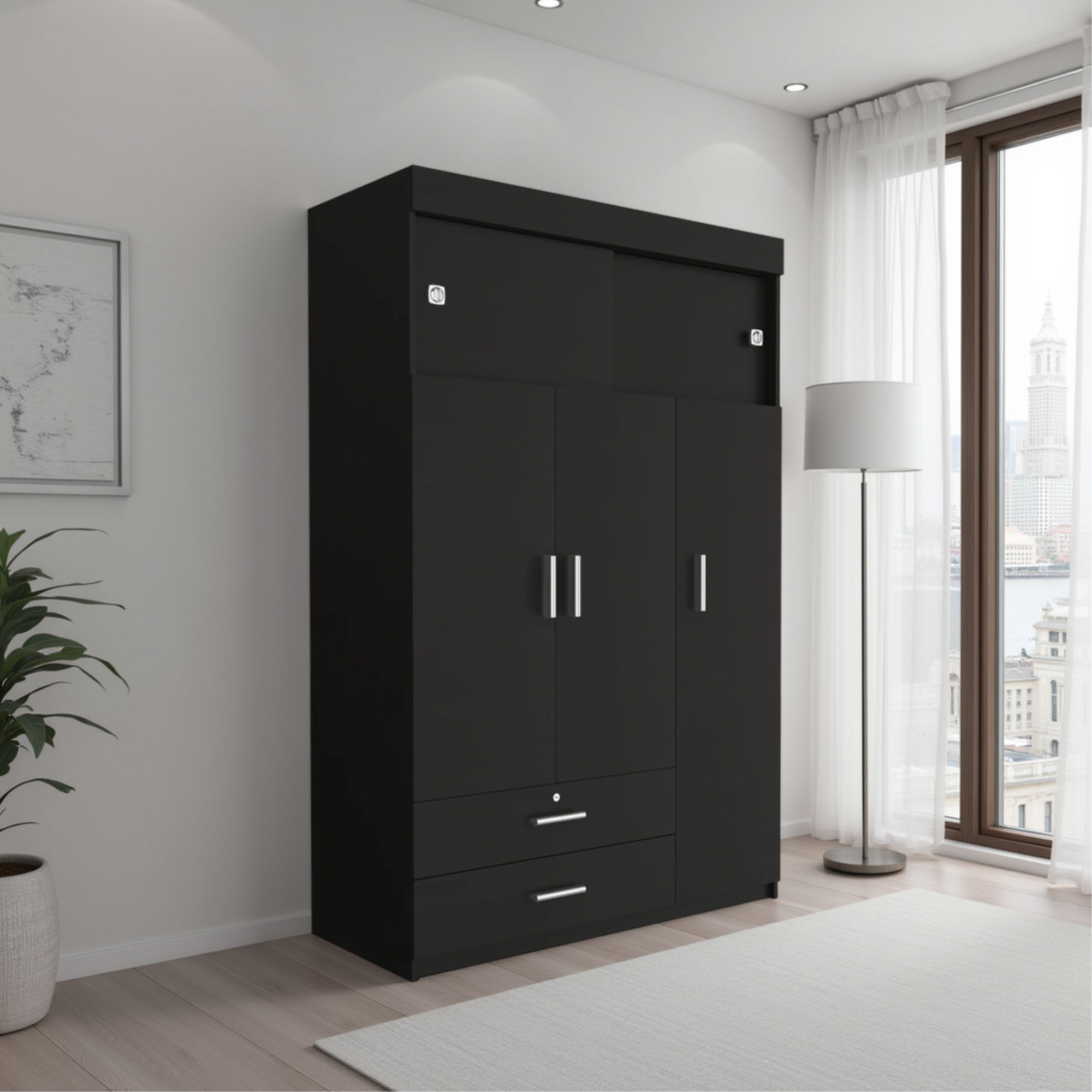 CLOSET MANILA 5 PUERTAS WENGUE 187X120X51 CM - 5