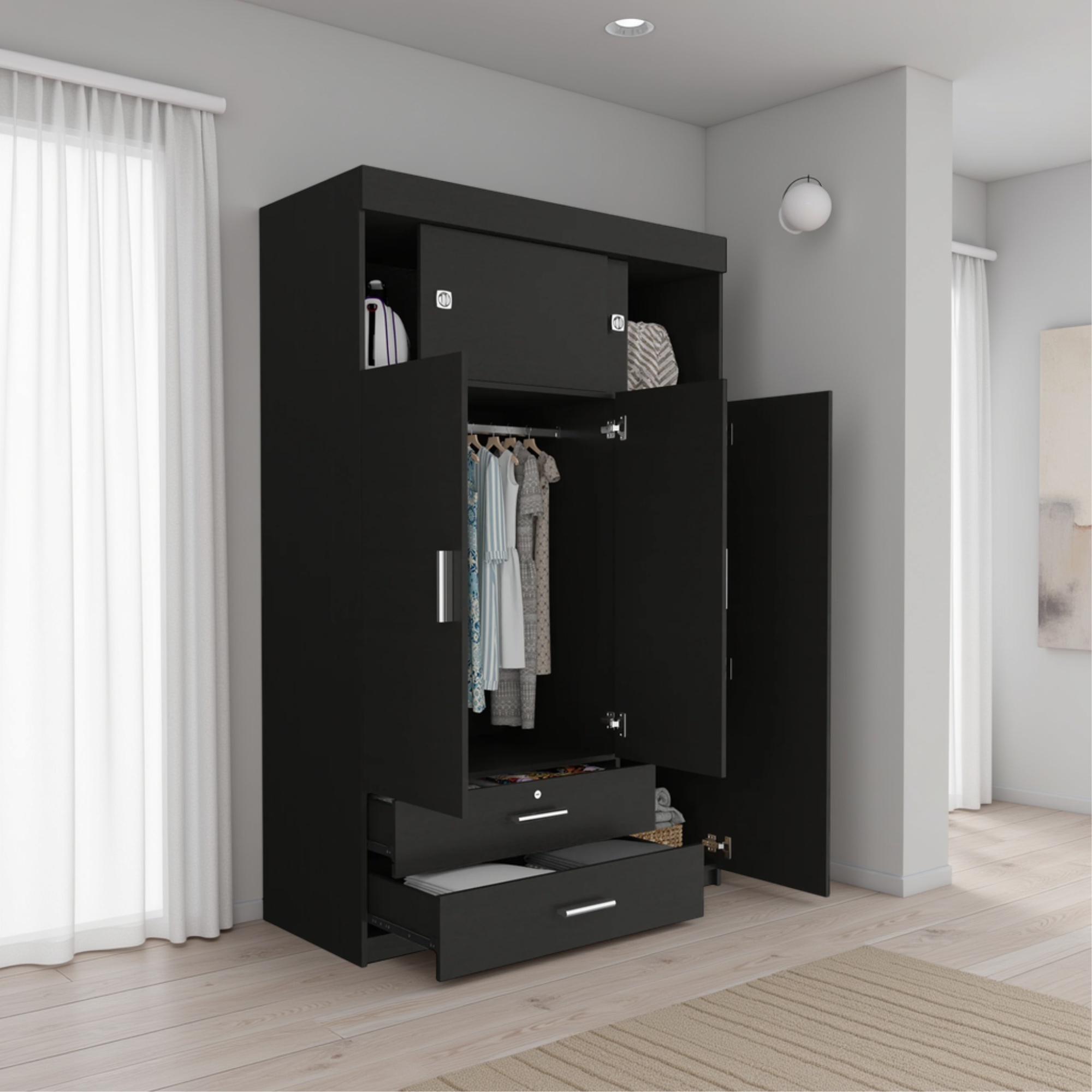 CLOSET MANILA 5 PUERTAS WENGUE 187X120X51 CM - 6
