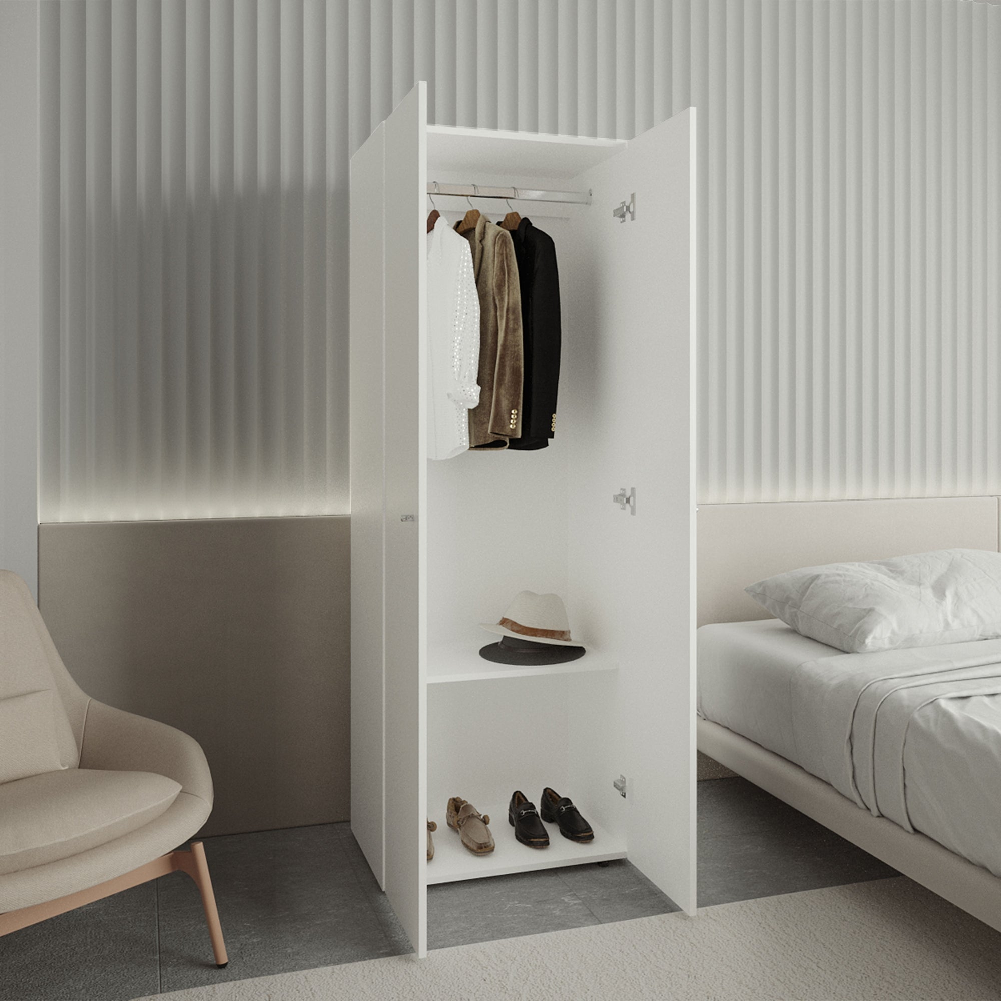 CLOSET COLGADOR 2 PUERTAS TUHOME 170X60X40,2 CM BLANCO - 7