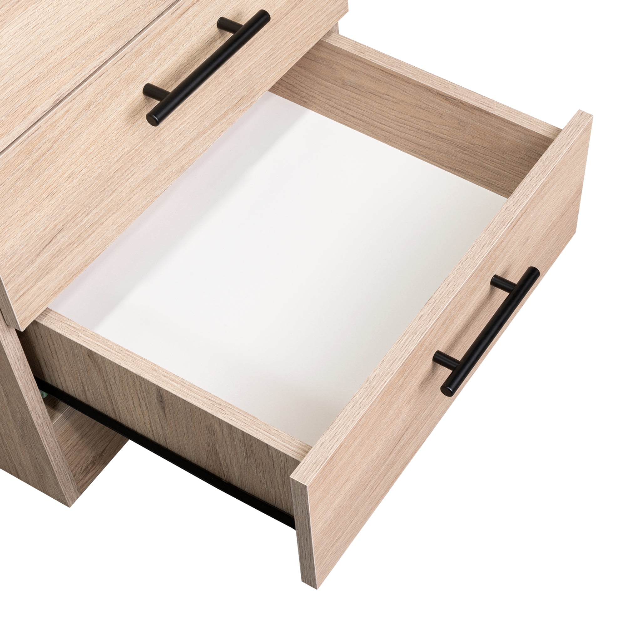 MUEBLE DE TOCADOR KAIA 4 CAJONES ROVERE Y BLANCO CON SILLA 126X100X42 CM - 9