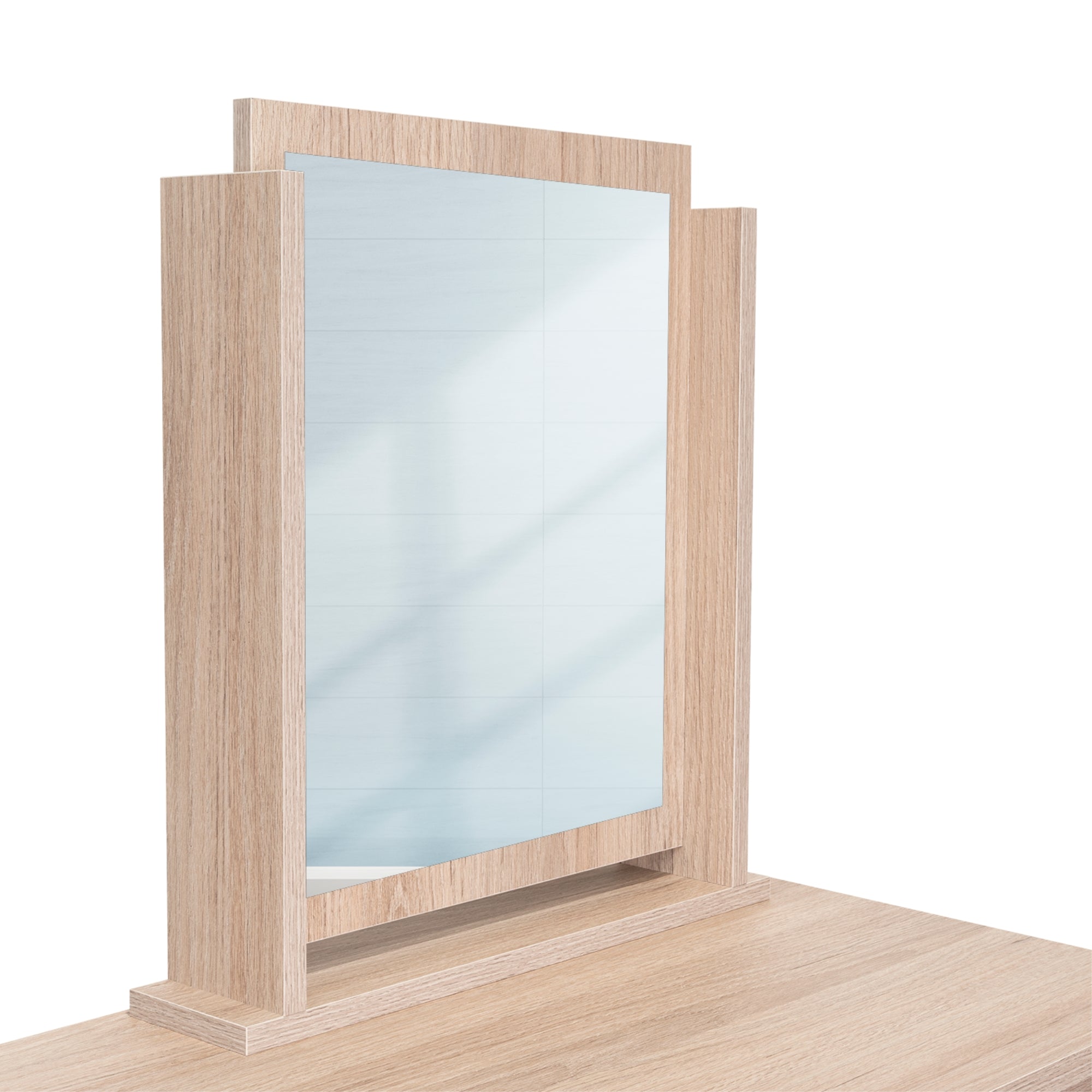 MUEBLE DE TOCADOR KAIA 4 CAJONES ROVERE Y BLANCO CON SILLA 126X100X42 CM - 10