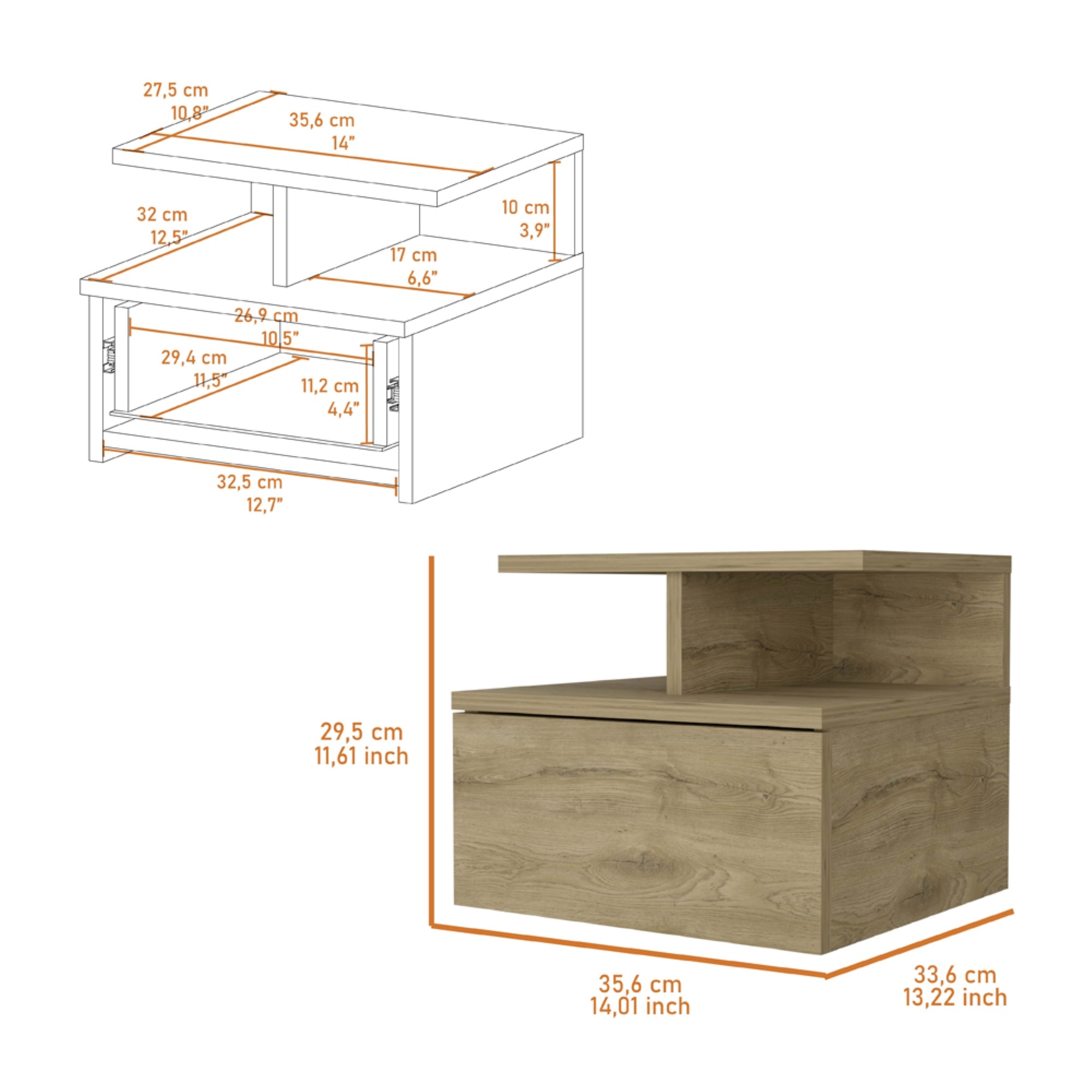 VELADOR FLOTANTE DREAMS 1 CAJON MACADAMIA 29X35X33 CM - 7