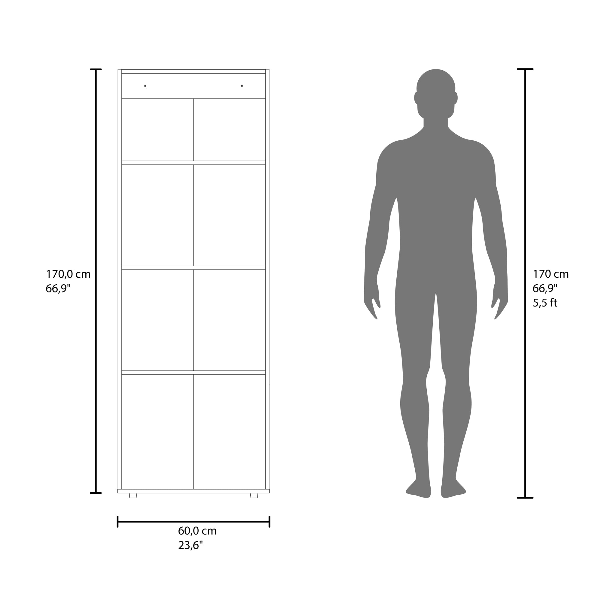 CLOSET 3 PUERTAS TUHOME 170X60X40,2 CM BLANCO - 9
