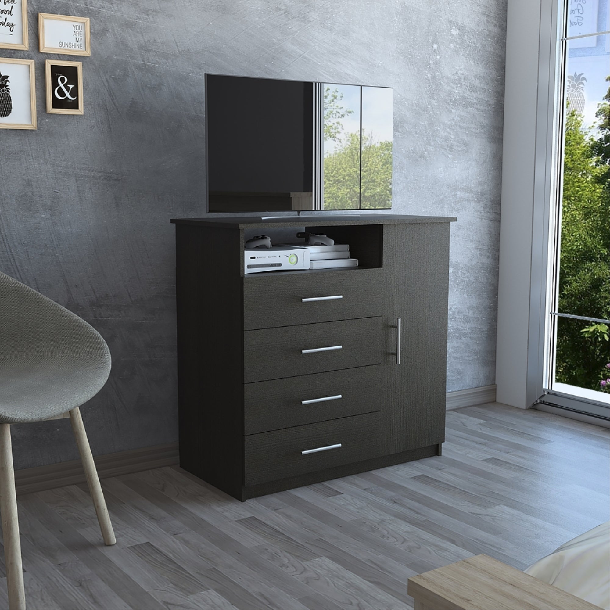 COMODA Z-91 TV 40' 4 CAJONES 1 PUERTA WENGUE - 5