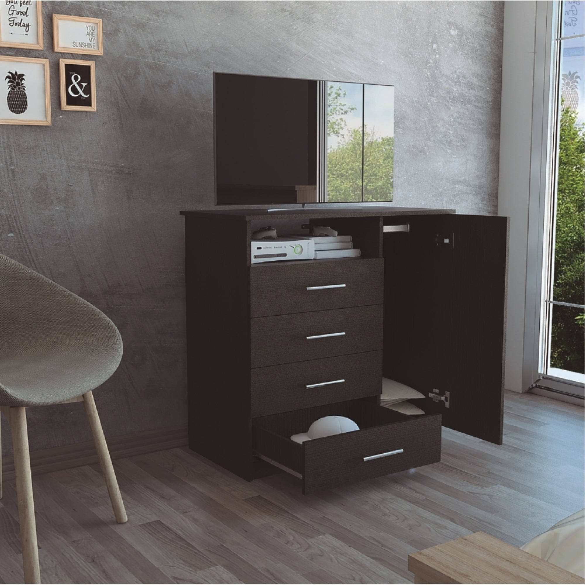 COMODA Z-91 TV 40' 4 CAJONES 1 PUERTA WENGUE - 6