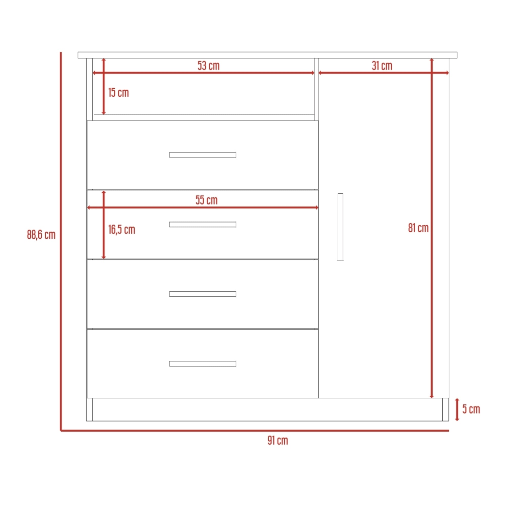 COMODA Z-91 TV 40' 4 CAJONES 1 PUERTA WENGUE - 8