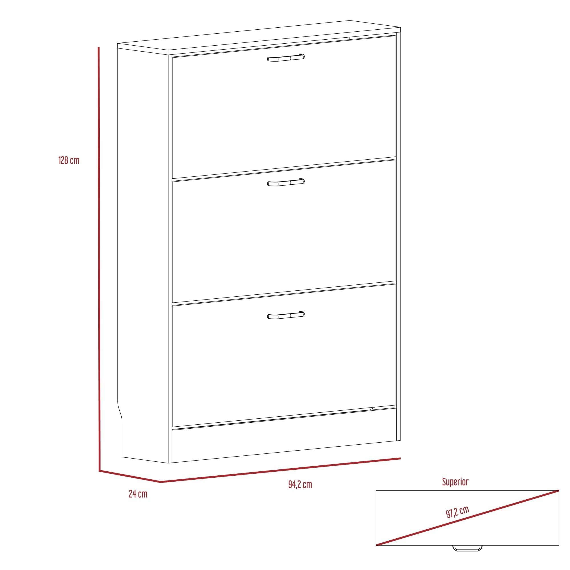 ZAPATERO ORGANIZADOR Z DUNA Y BLANCO 128X94X24 CM - 2