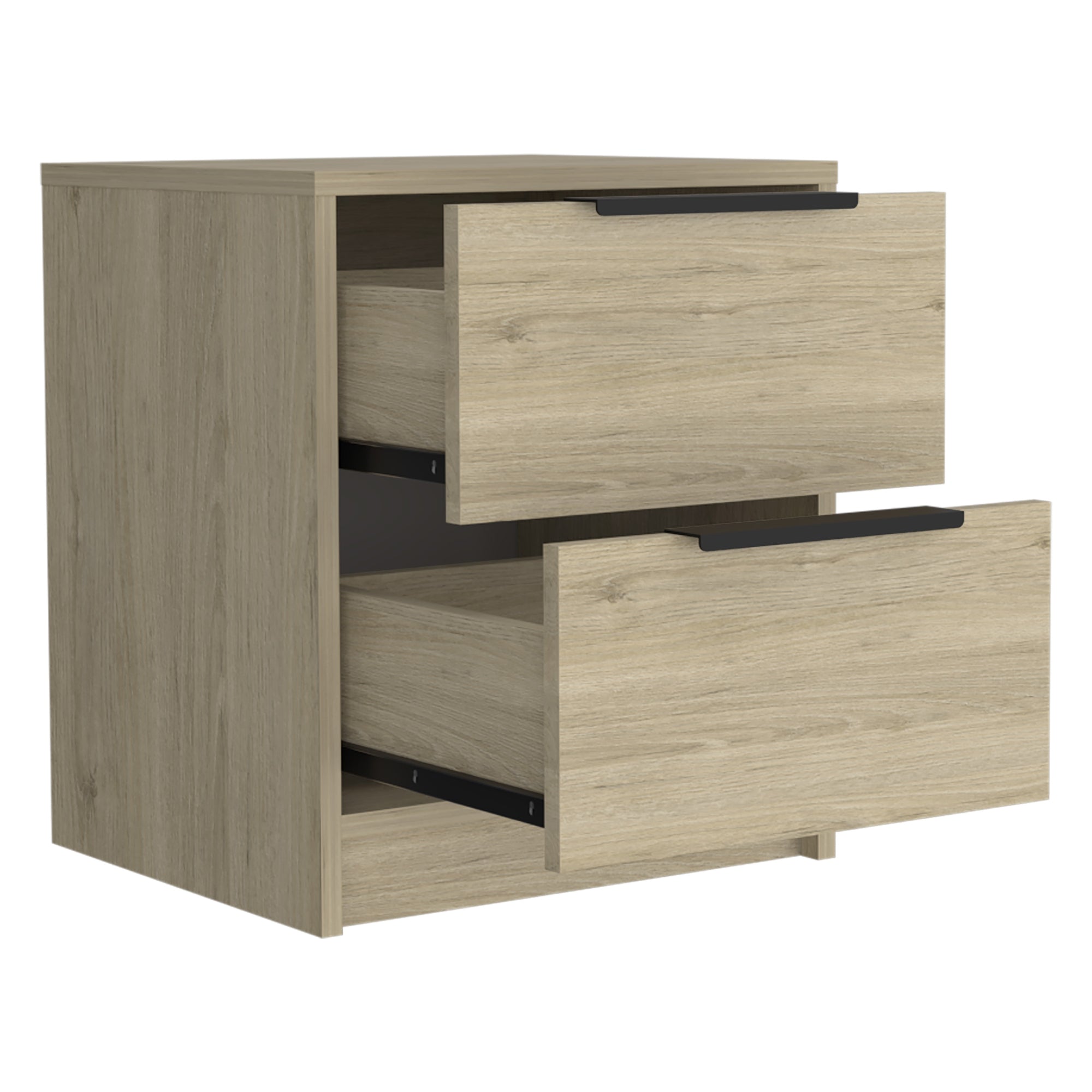 VELADOR KAIA 2 CAJONES ROVERE Y BLANCO 48X41X36 CM - 3