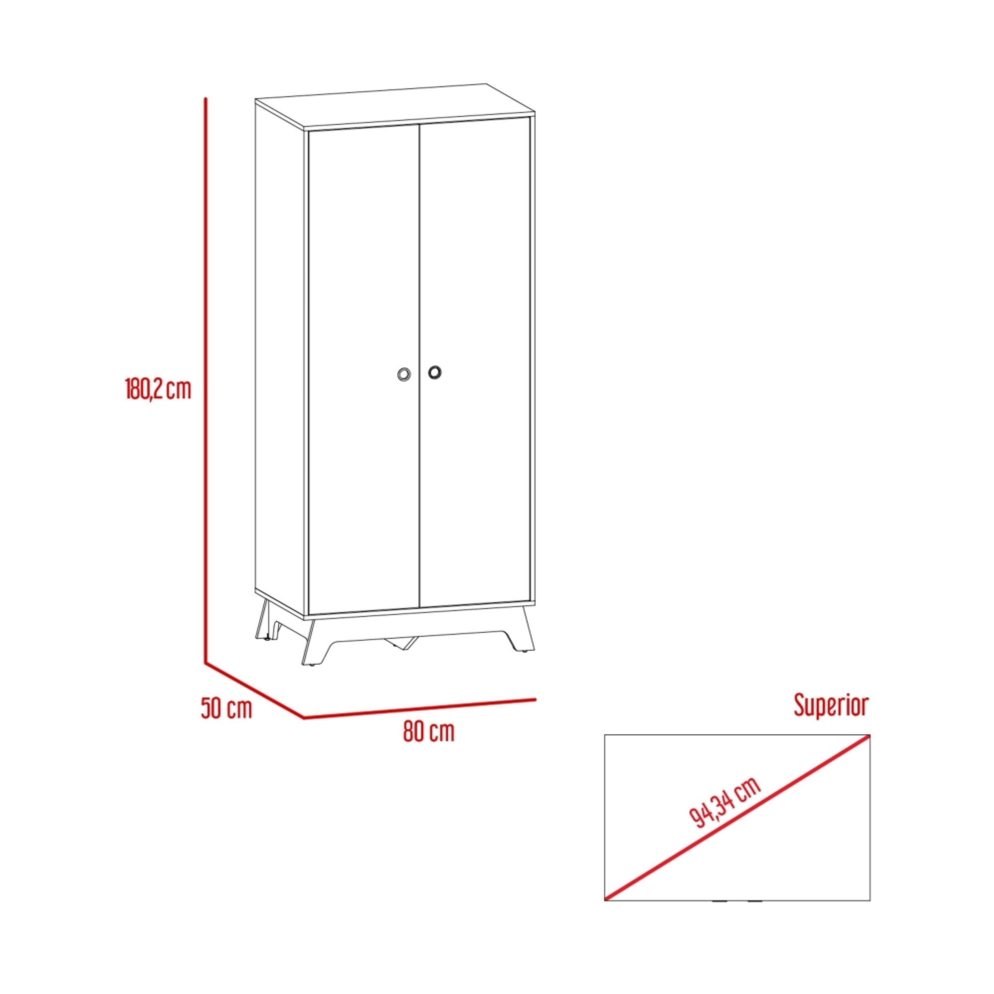 CLOSET Z-81 2 PUERTAS 2 CAJONES BLANCO Y DUNA - 2