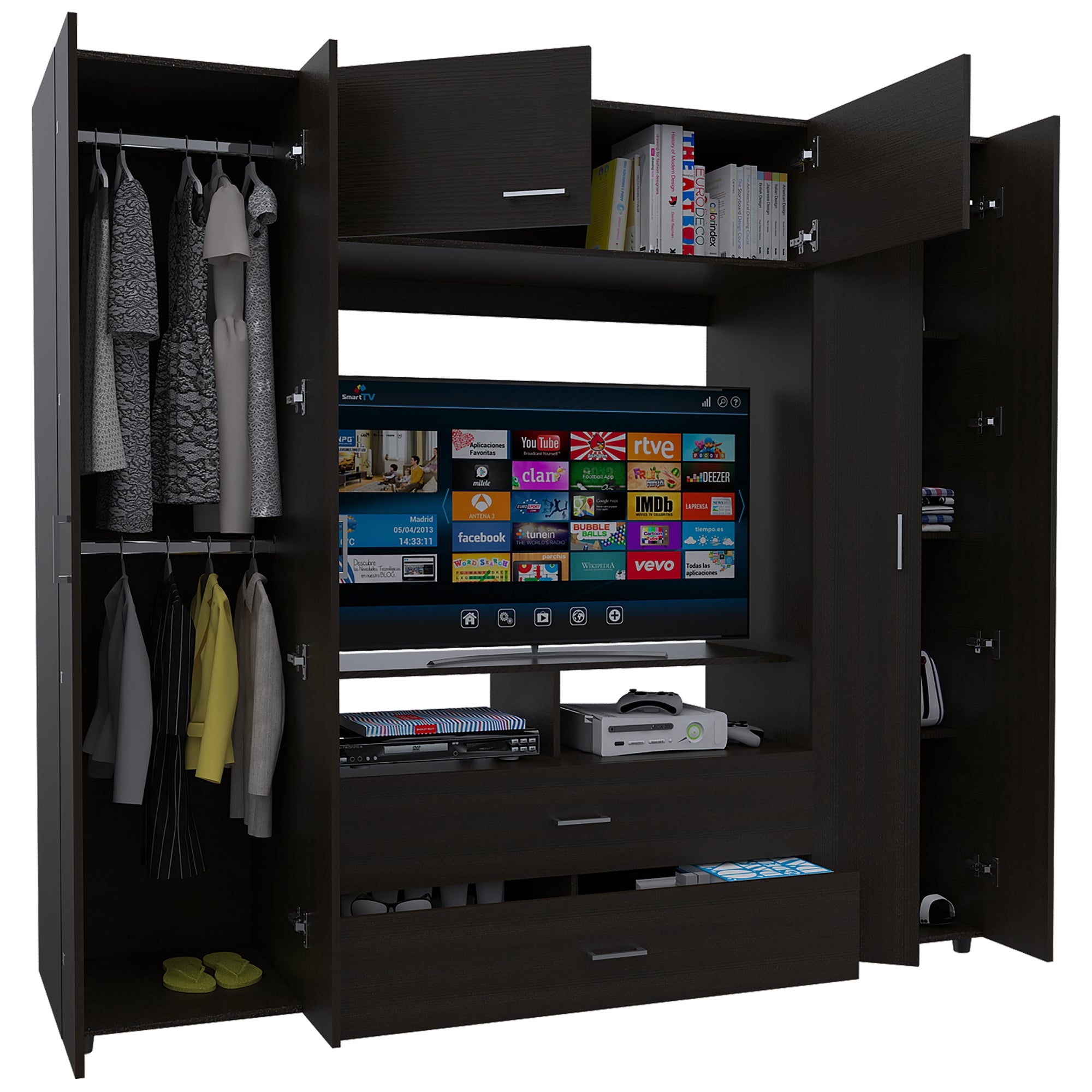CLOSET MANILA Z-200 6 PUERTAS TV 46' WENGUE - 1