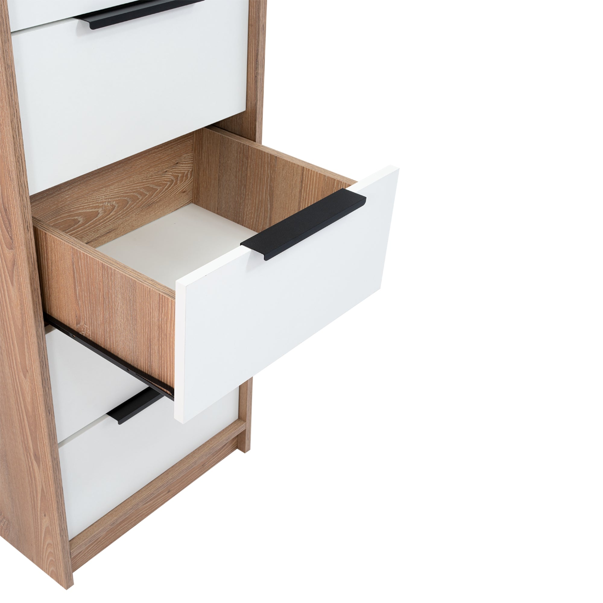 COMODA ALTA KAIA 5 CAJONES MIEL Y BLANCO 107X45X41 CM - 5